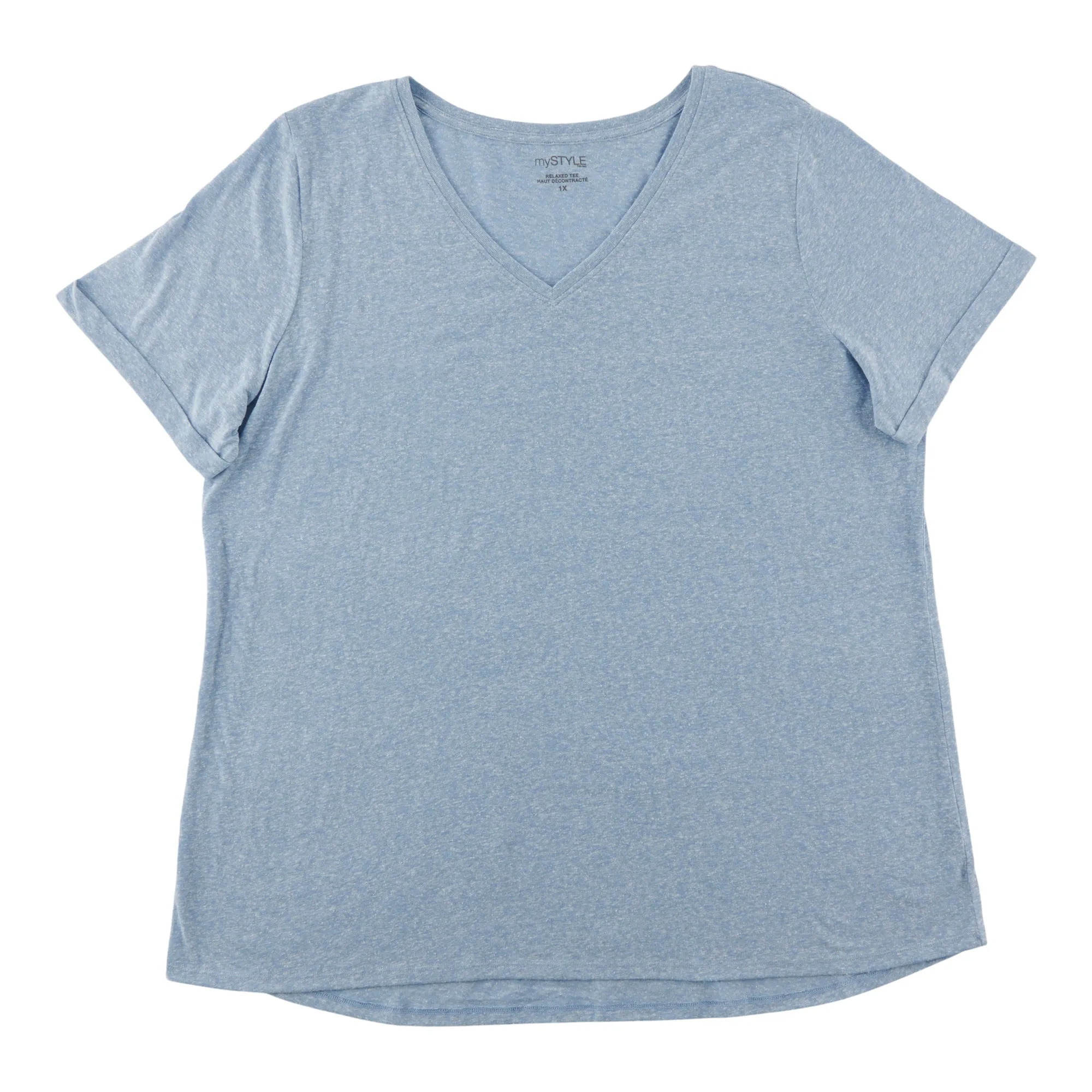 mySTYLE Women's Plus V-Neck T-Shirt sold by Giant Tiger