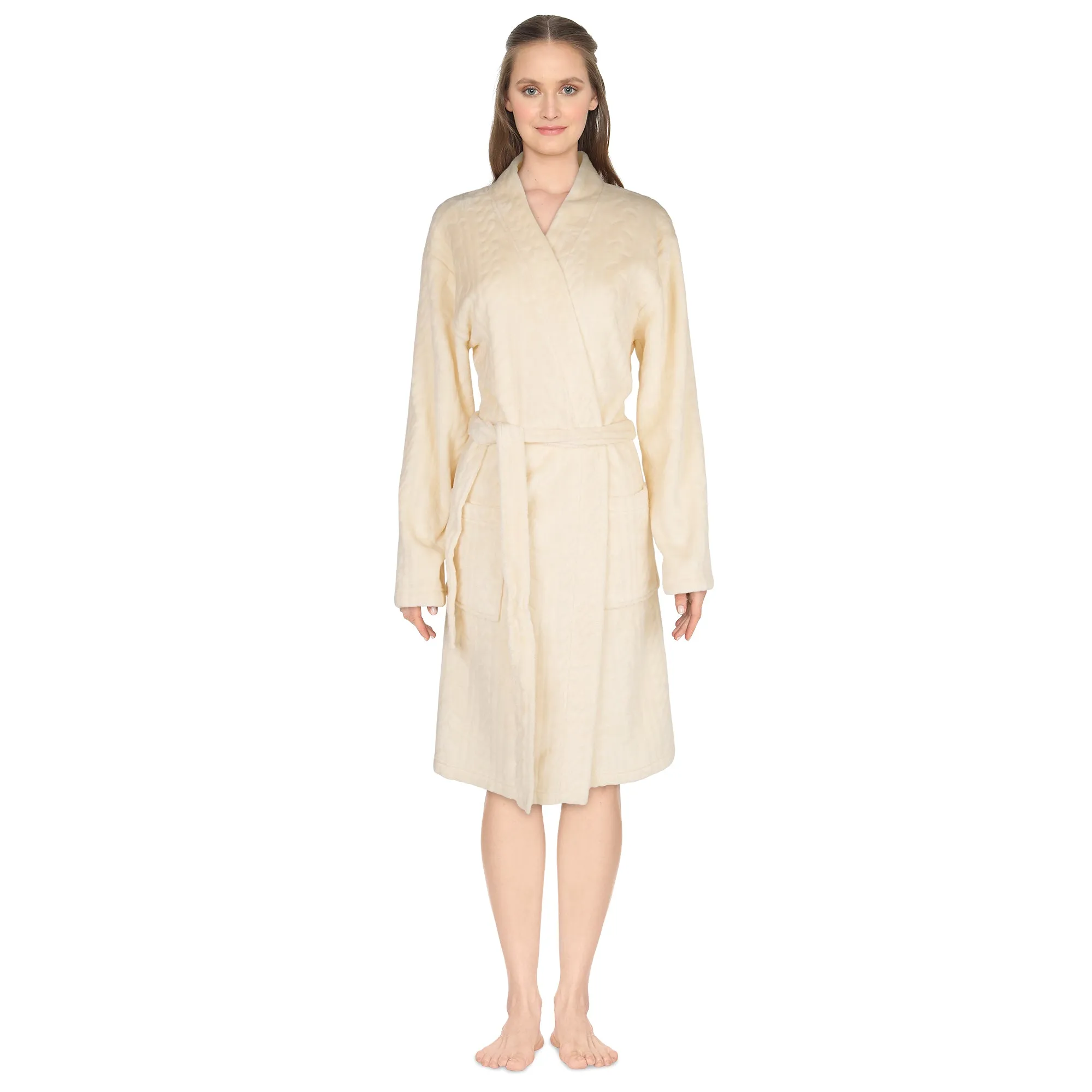 Carisma Women's Short Burnout Robe sold by Giant Tiger
