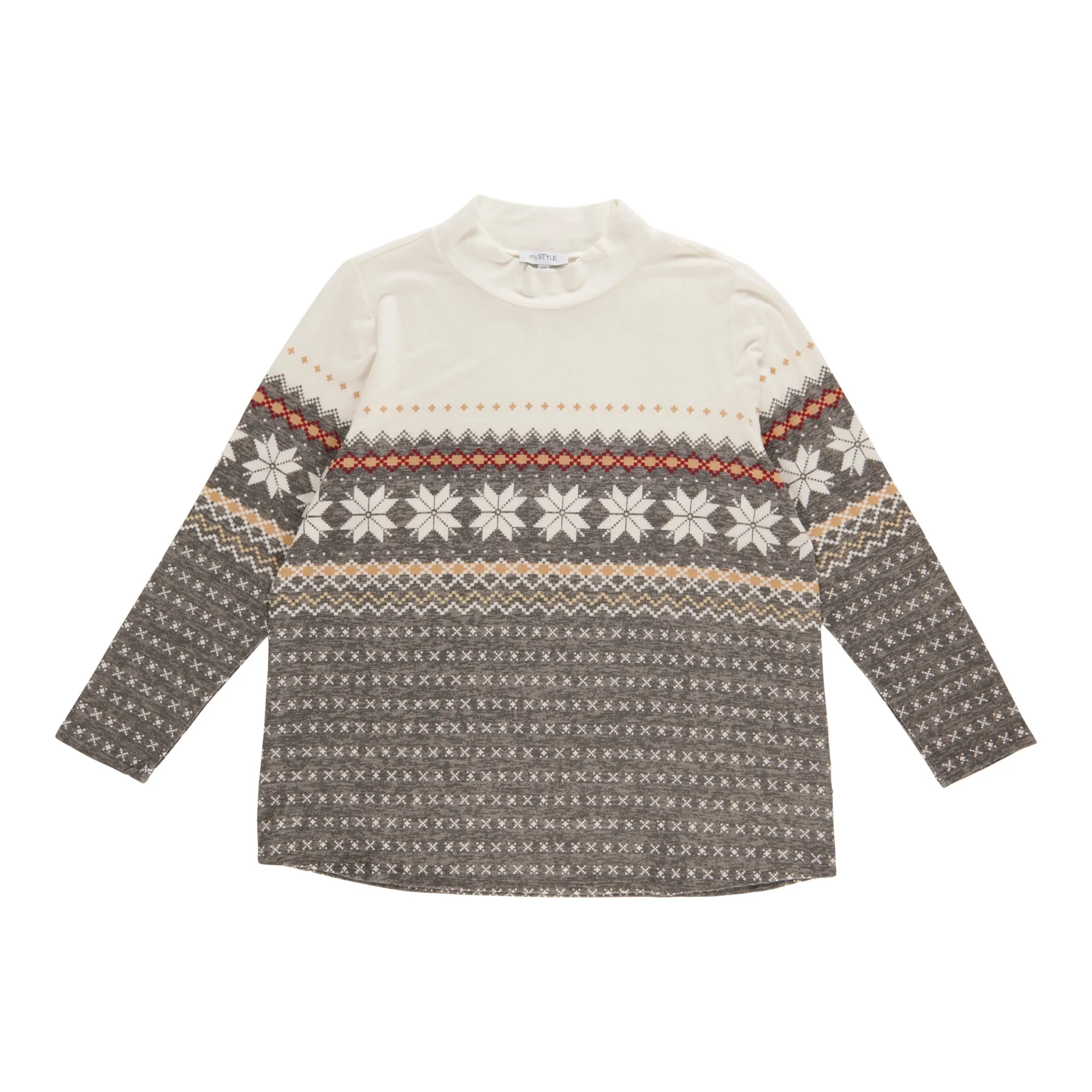 mySTYLE Women's Plus Fair Isle Mock-Neck Sweater sold by Giant Tiger