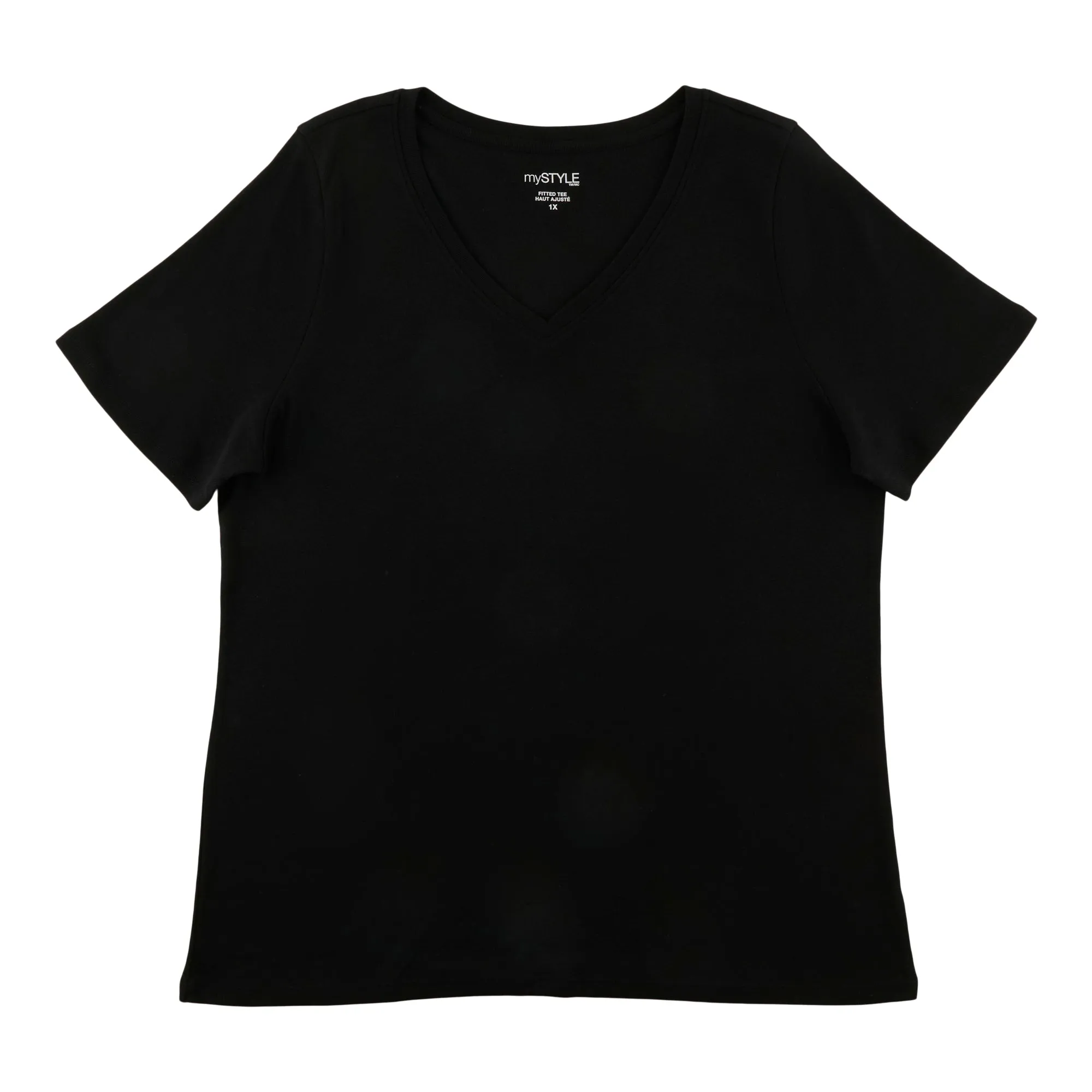 mySTYLE Women's Plus Fitted V-Neck Tee sold by Giant Tiger