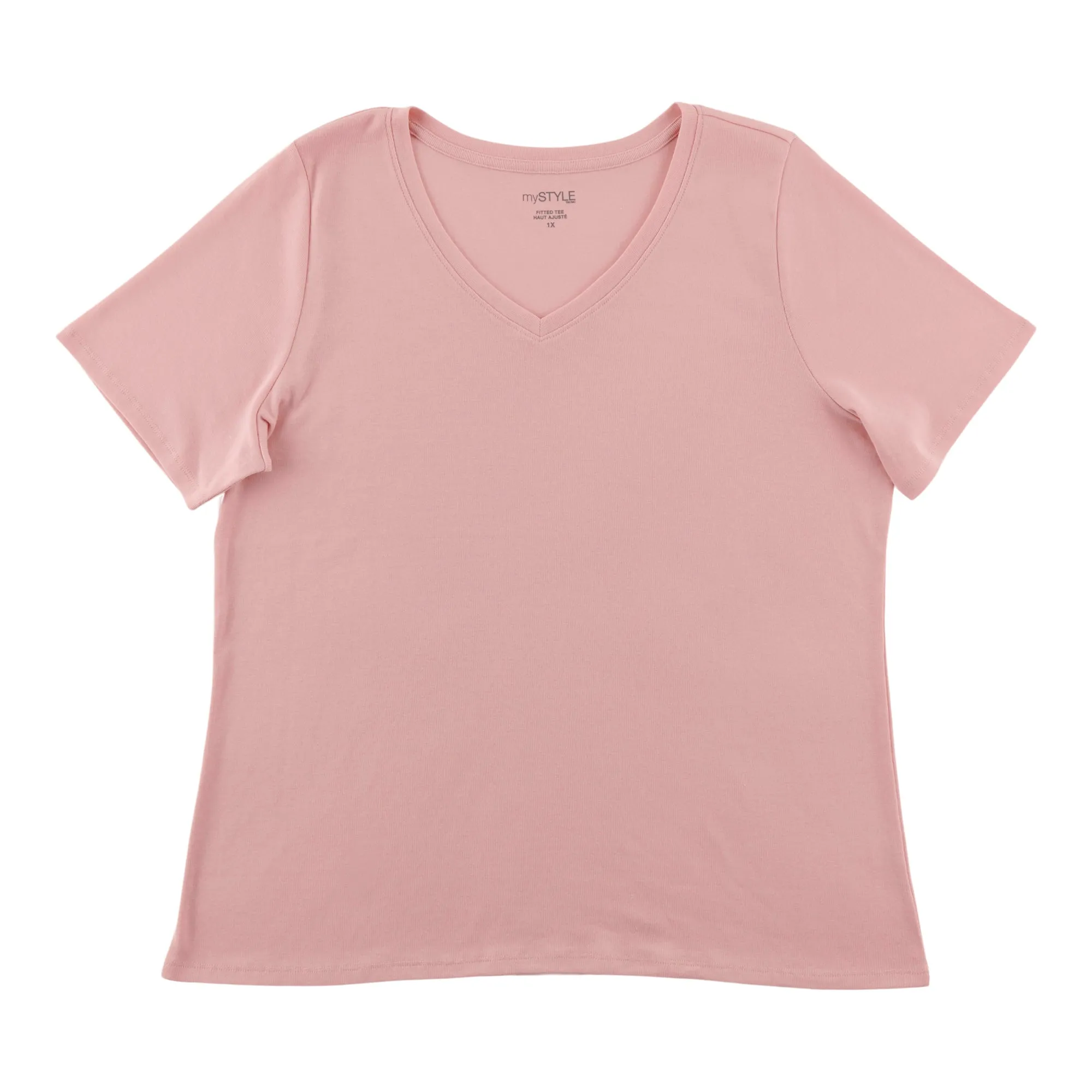 mySTYLE Women's Plus Fitted V-Neck Tee sold by Giant Tiger product image thumbnail 2