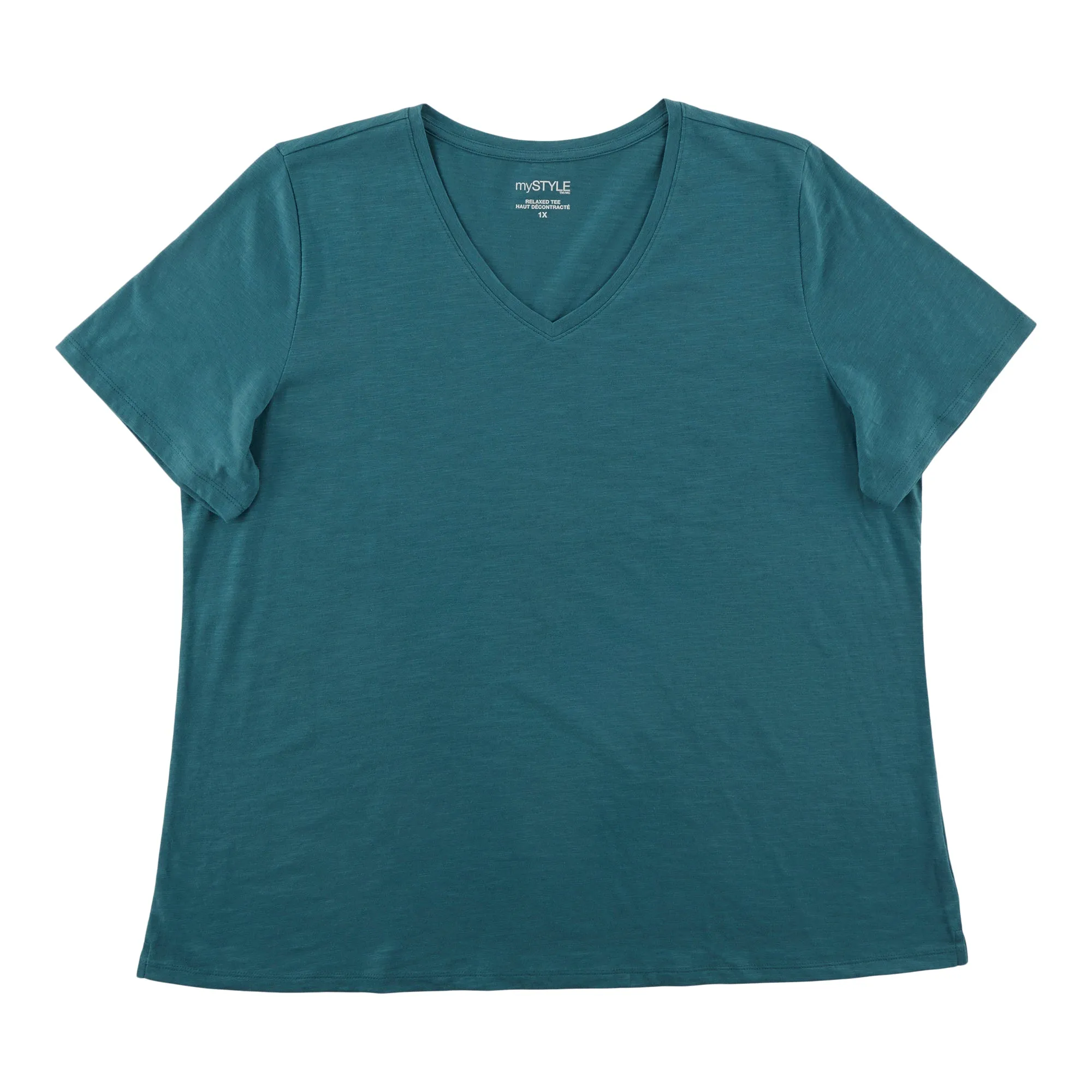 mySTYLE Women's Plus V-Neck T-Shirt sold by Giant Tiger product image thumbnail 2