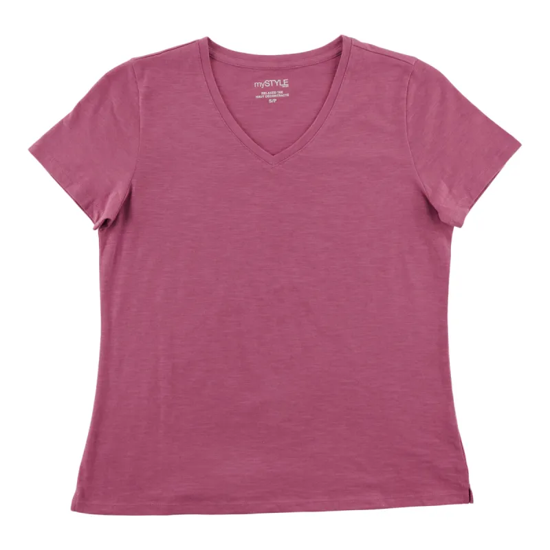 mySTYLE Women's V-Neck T-Shirt sold by Giant Tiger
