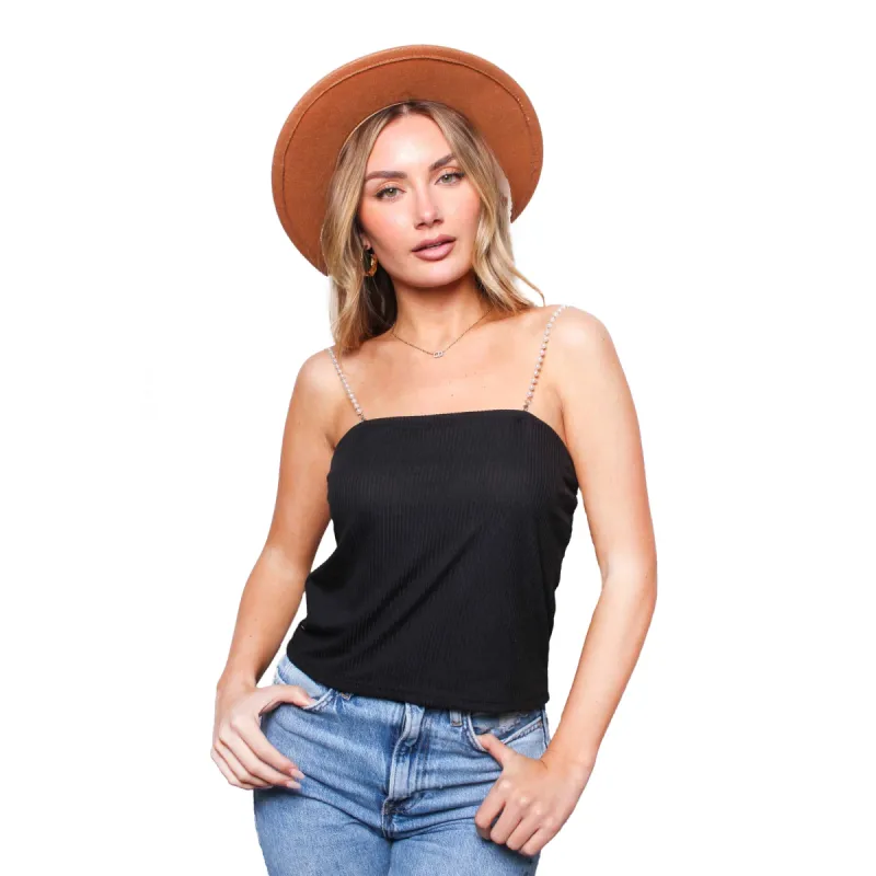 Women's Sleeveless Top with Pearl Straps sold by Giant Tiger
