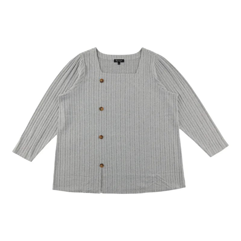 lily morgan Women's Plus Squareneck Top with Button Details sold by Giant Tiger