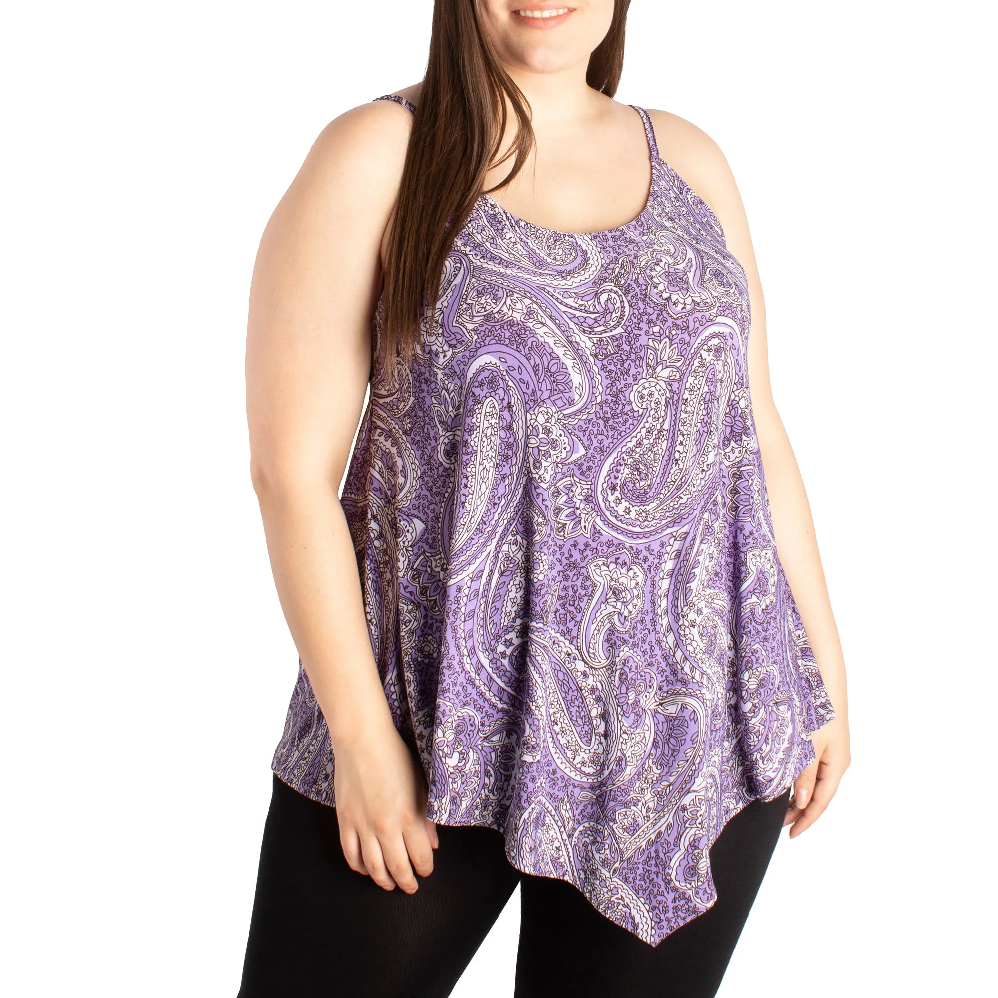 lily morgan Women's Plus Printed Hanky Hem Top - 1X-3X sold by Giant Tiger