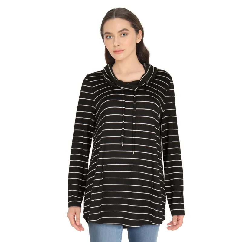 mySTYLE Women's Striped Cowl Neck Sweater sold by Giant Tiger