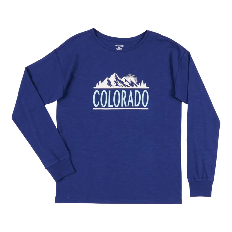 mySTYLE Women's North Country Screen Printed Long Sleeve Slub Tee sold by Giant Tiger