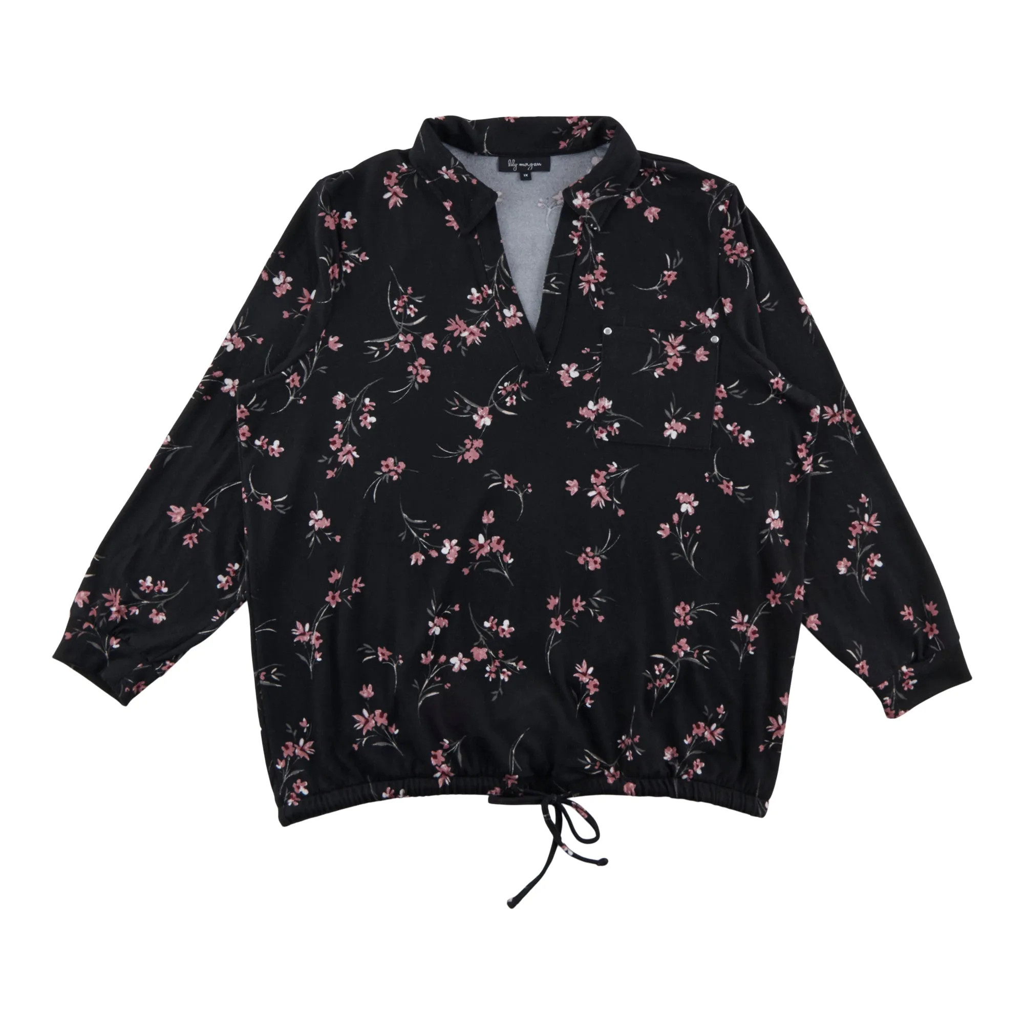 lily morgan Women's Plus Collared Tie Front Top sold by Giant Tiger product image thumbnail 4