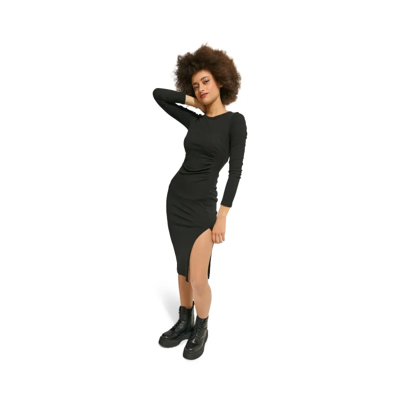Women's Long Sleeve Side Slit Dress with Ruching sold by Giant Tiger