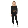 Women's Cropped Asymmetrical Neckline Long Sleeve Top sold by Giant Tiger