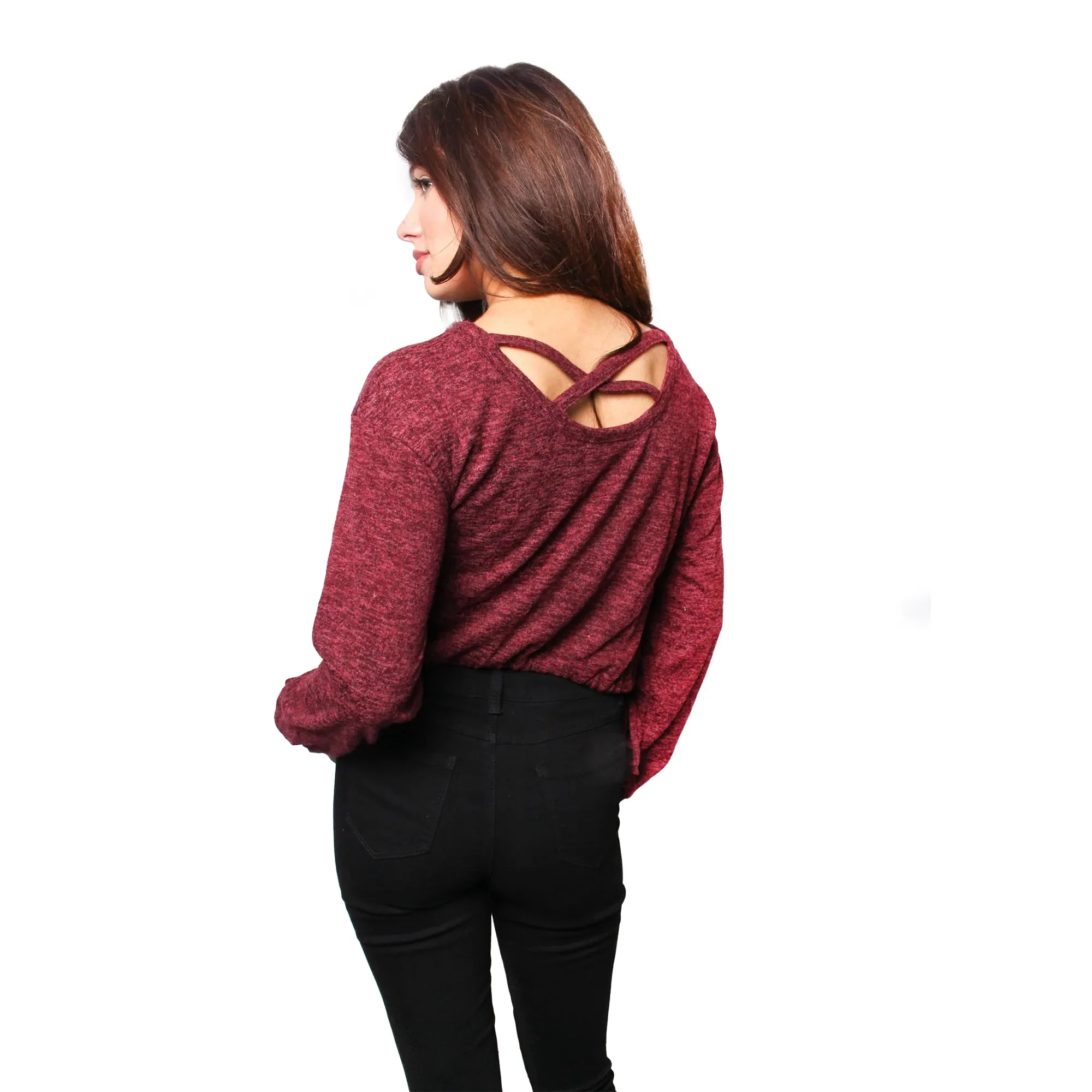 Women's Long Sleeve Criss-Cross Back Sweater sold by Giant Tiger