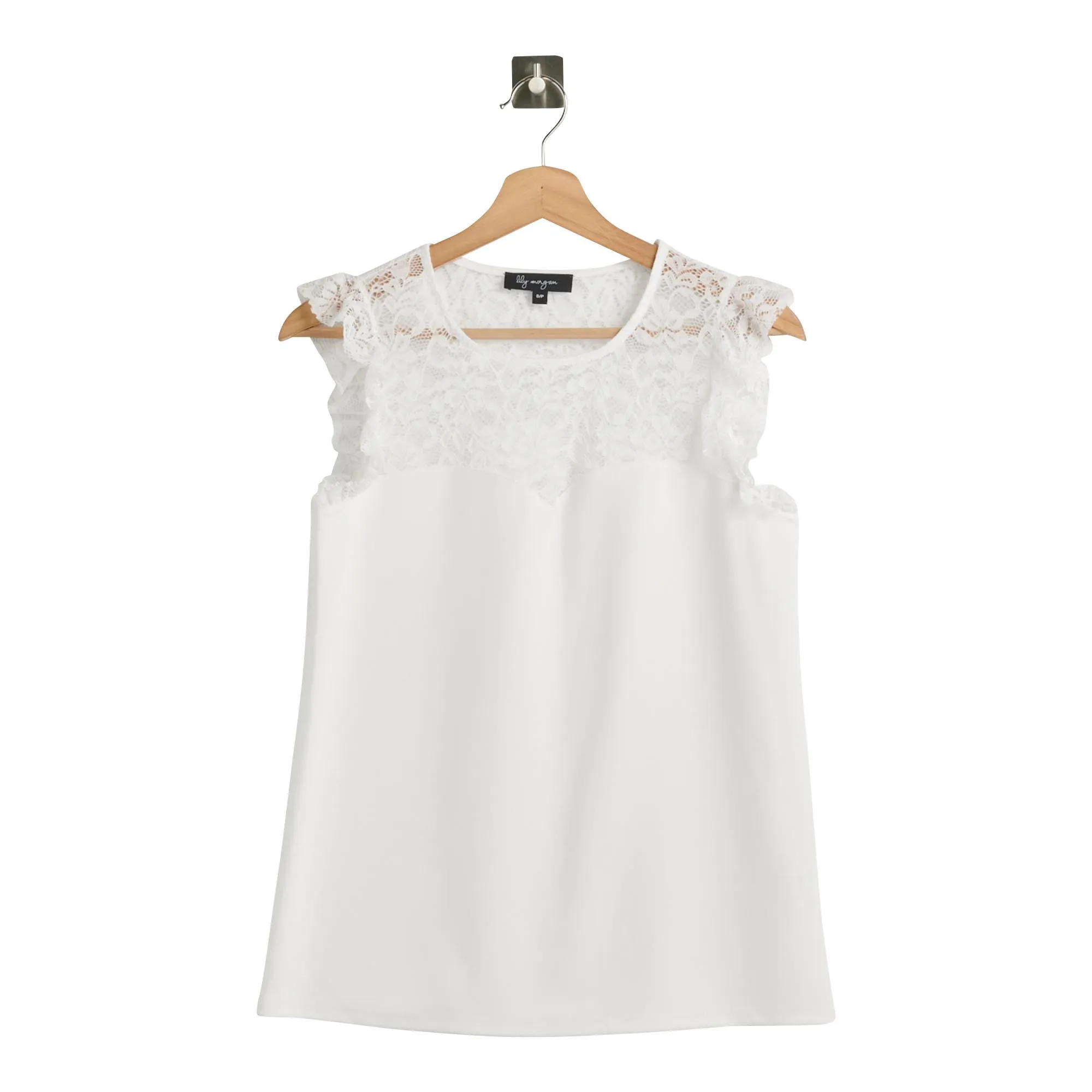 lily morgan Women's Lace Ruffle Top sold by Giant Tiger product image thumbnail 2