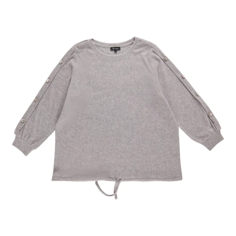 lily morgan Women's Plus Sweater with Button Sleeve Detail sold by Giant Tiger