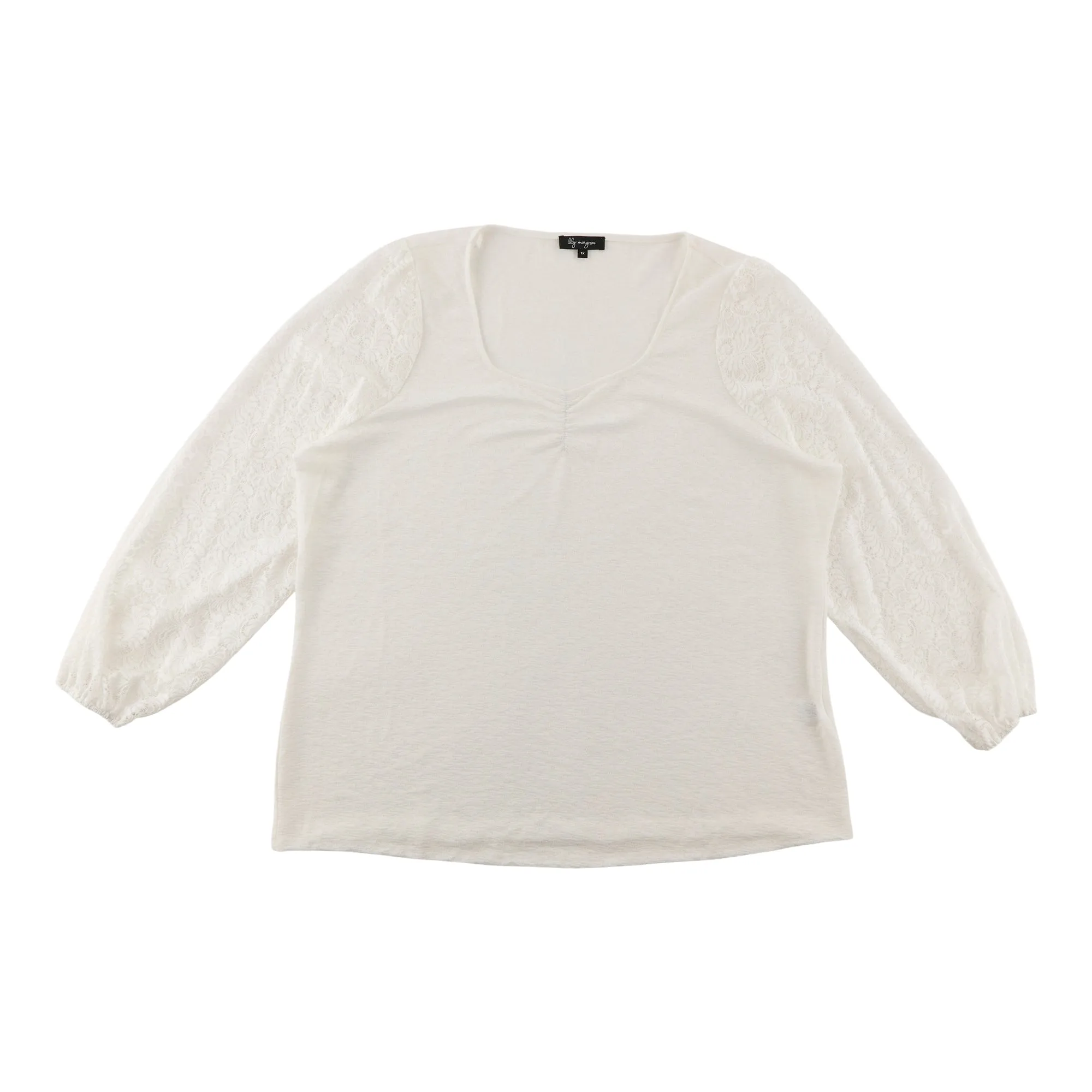 lily morgan Women's Plus Lace Sleeve Top sold by Giant Tiger product image thumbnail 2