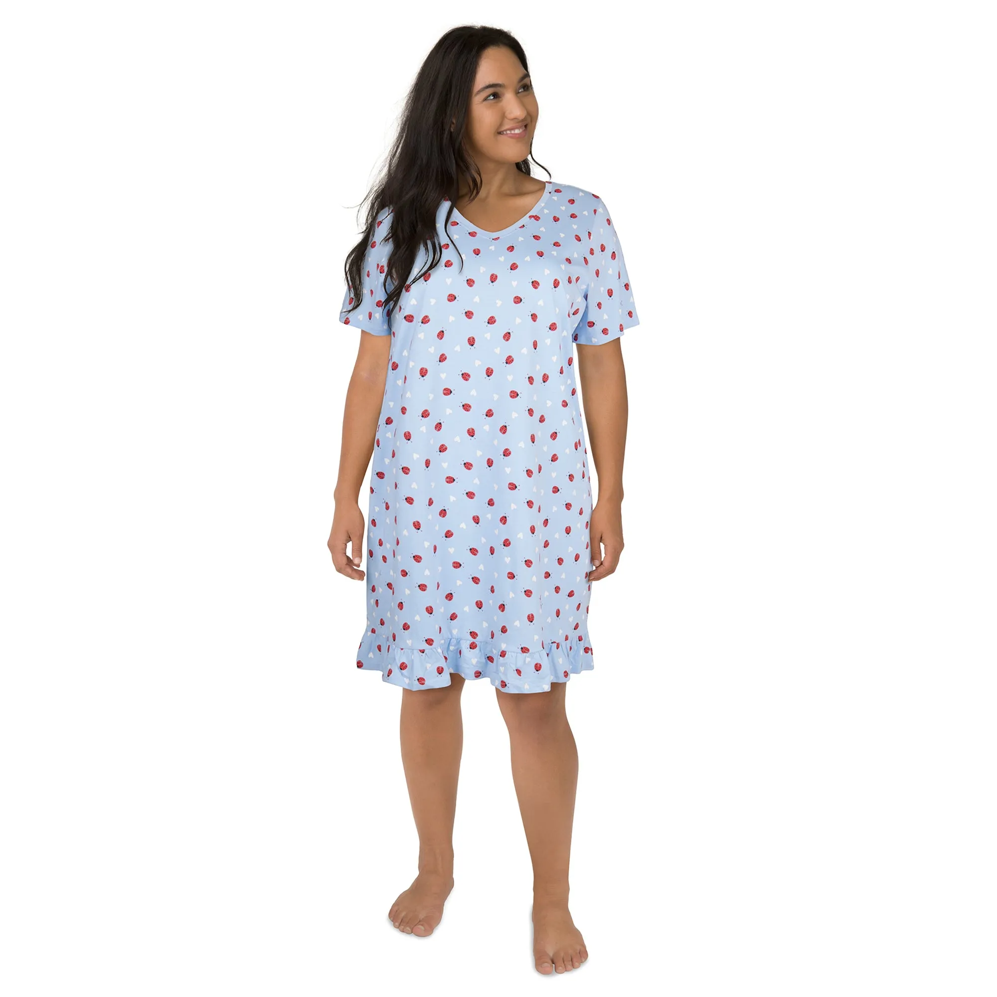 Carisma Women's Plus Short Sleeve Ruffle Sleepshirt sold by Giant Tiger product image thumbnail 2
