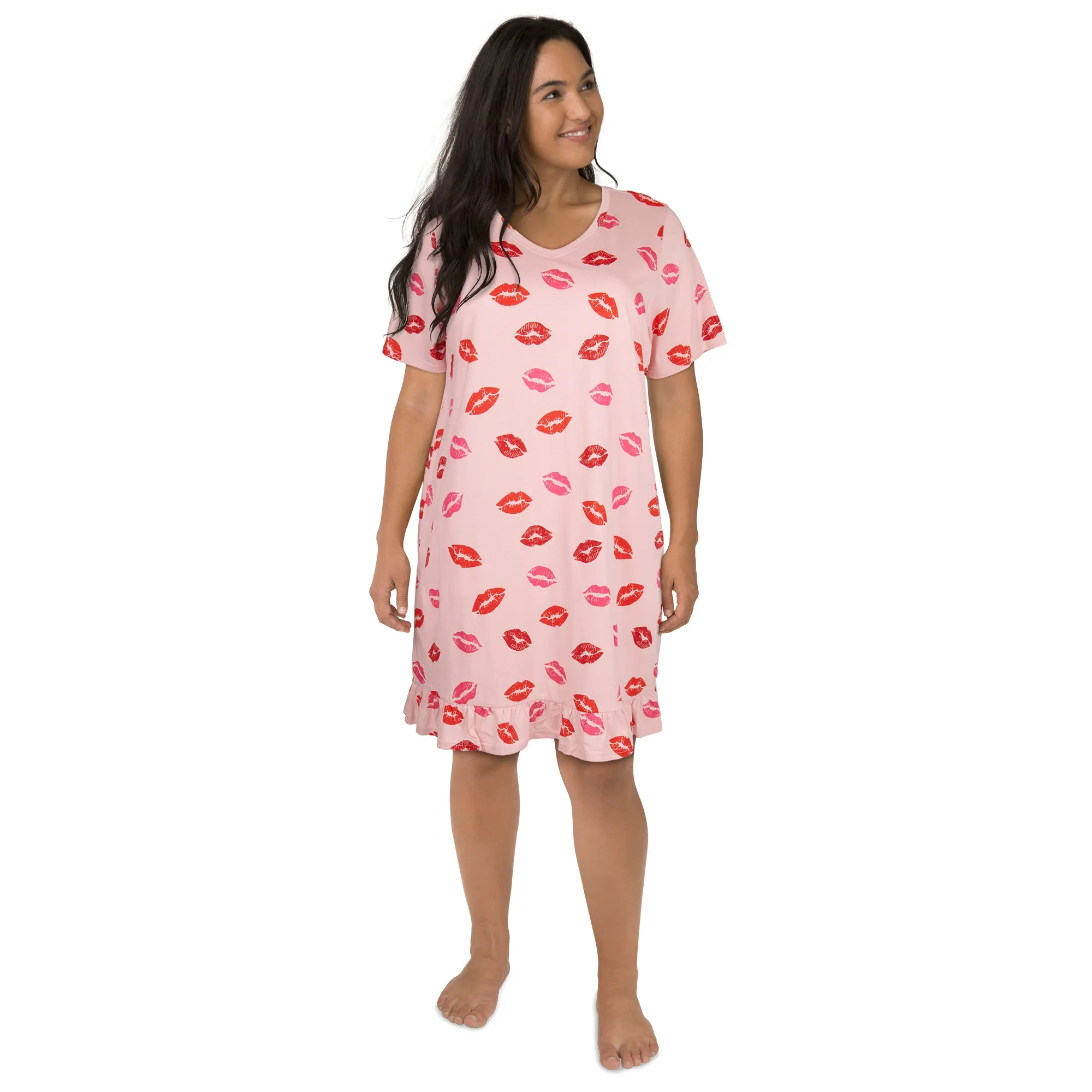 Carisma Women's Plus Short Sleeve Ruffle Sleepshirt sold by Giant Tiger product image thumbnail 3