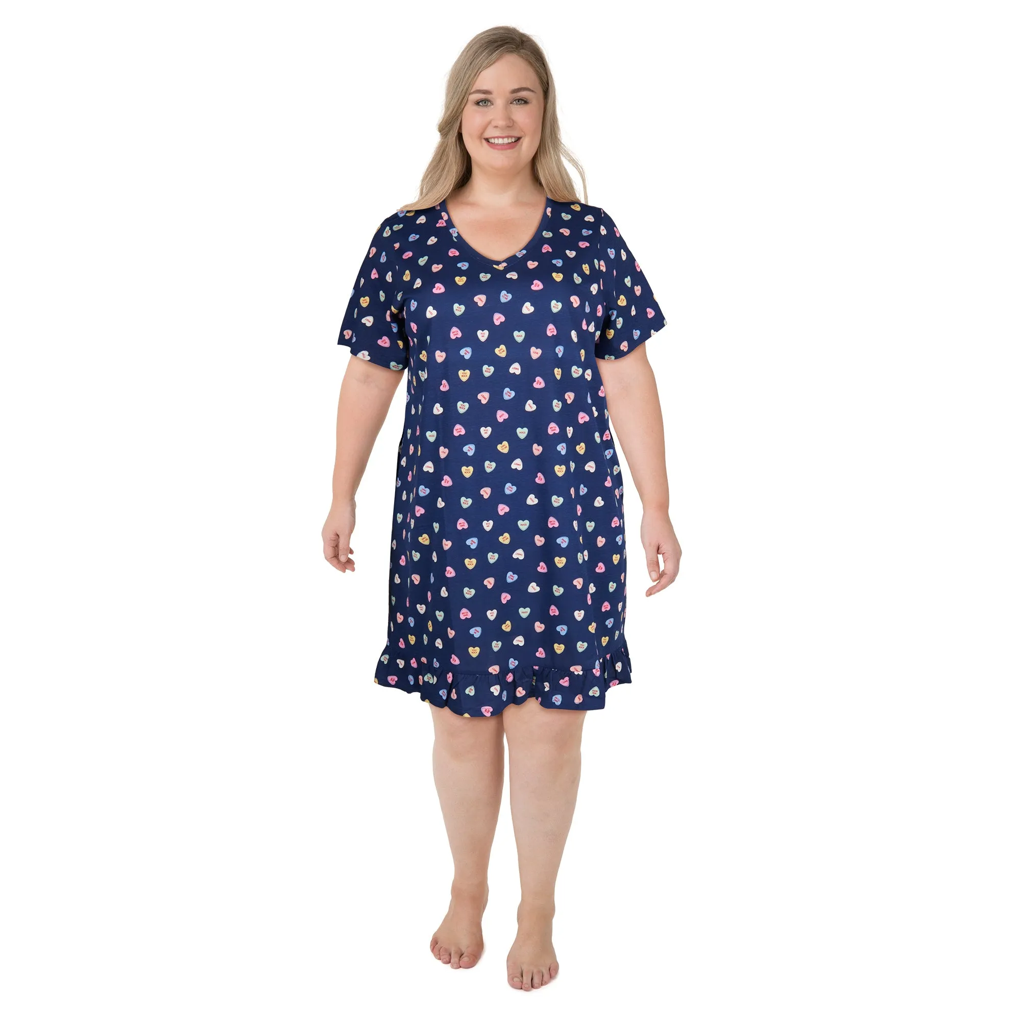 Carisma Women's Plus Short Sleeve Ruffle Sleepshirt sold by Giant Tiger