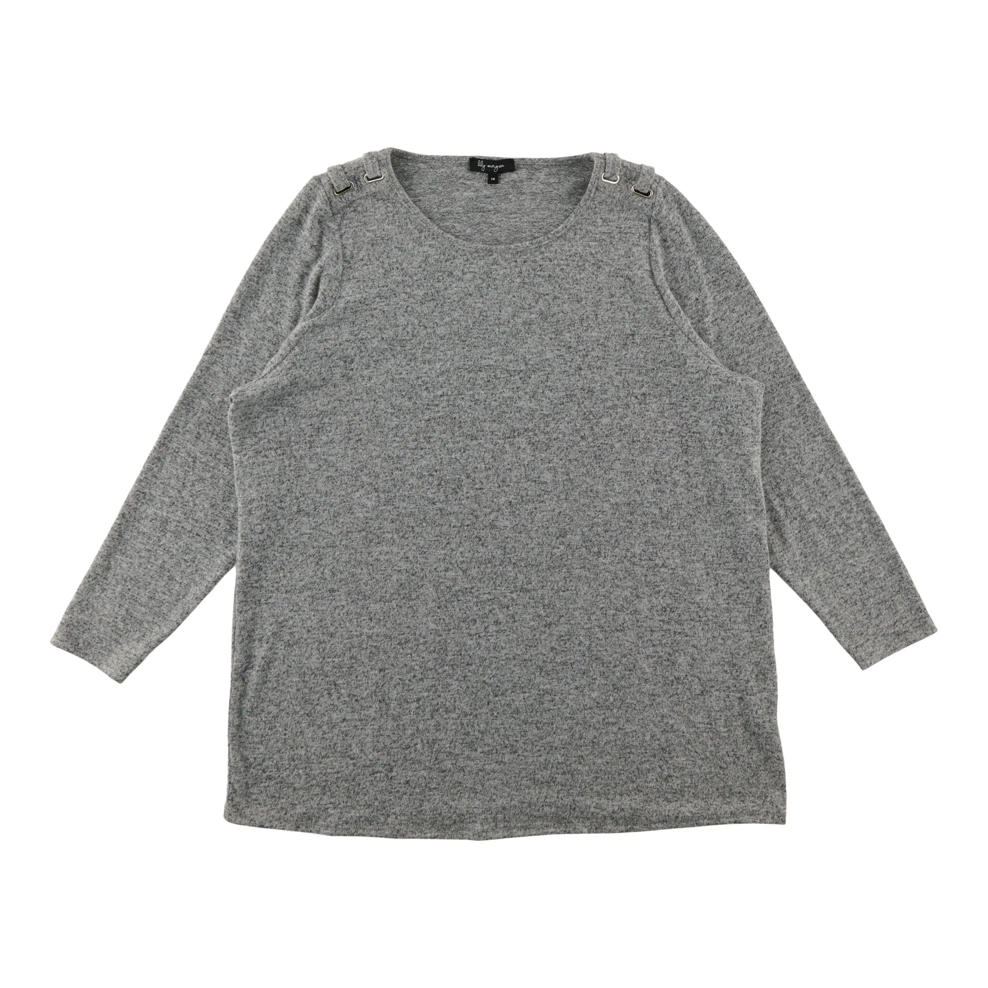 lily morgan Women's Plus Long Sleeve Shoulder Detail Top sold by Giant Tiger