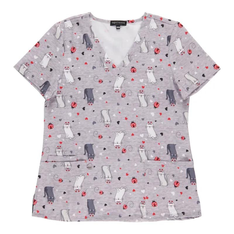 Options Women's Novelty Printed V-Neck Scrub Top sold by Giant Tiger