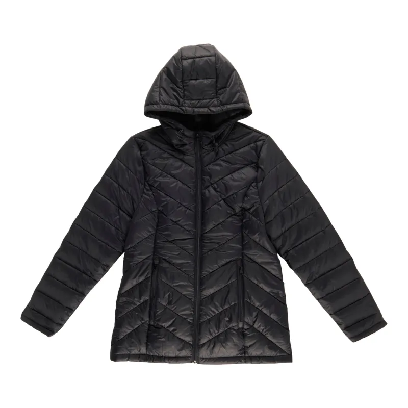 mySTYLE Women's Black Lined Puffer Jacket sold by Giant Tiger