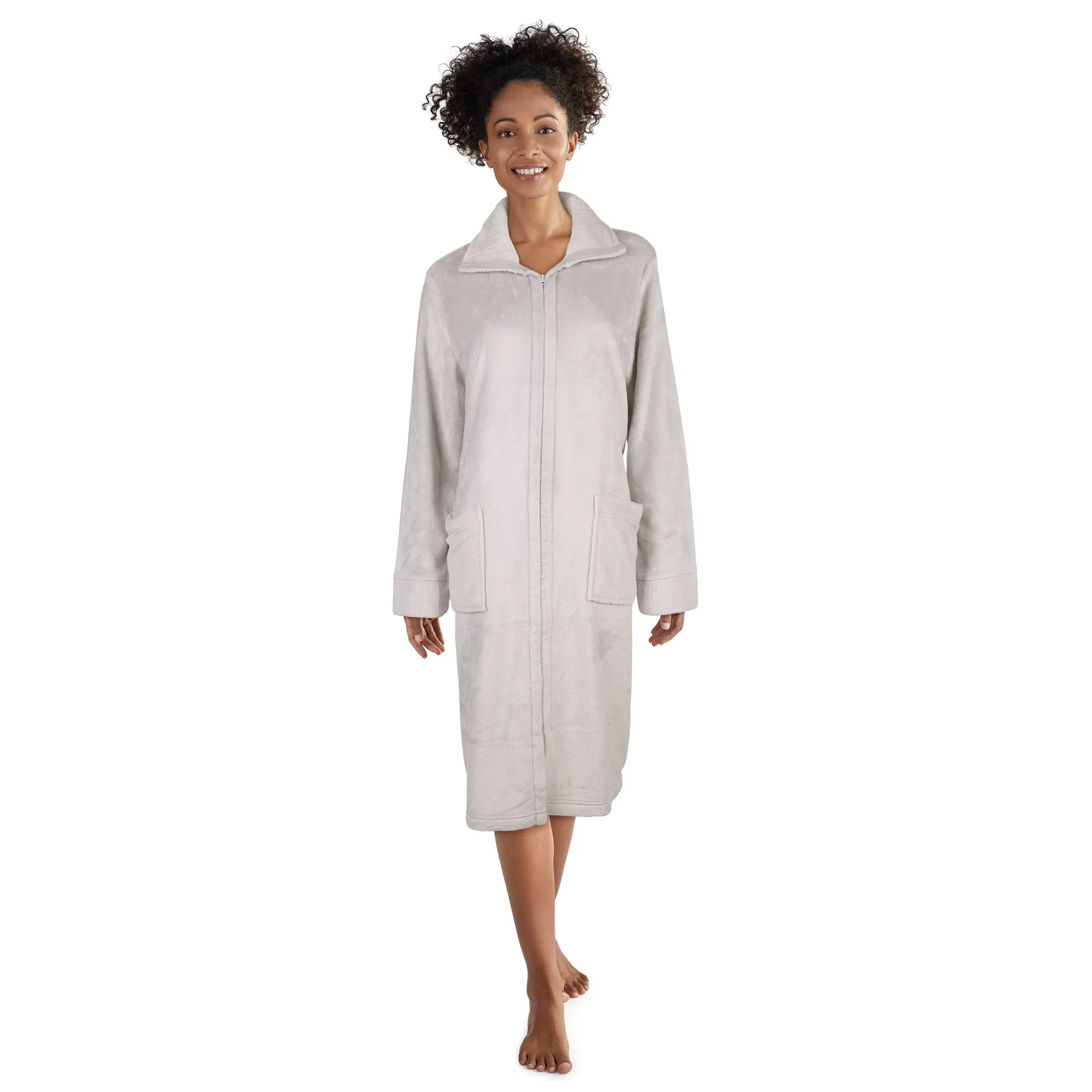 Carisma Women's Long Plush Zip Robe sold by Giant Tiger