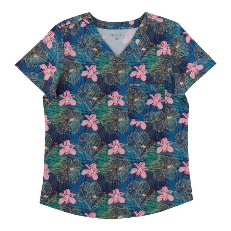 Options Women's Printed V-Neck Scrub Top sold by Giant Tiger