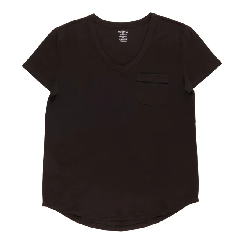 mySTYLE Women's V-Neck Pocket Tee sold by Giant Tiger