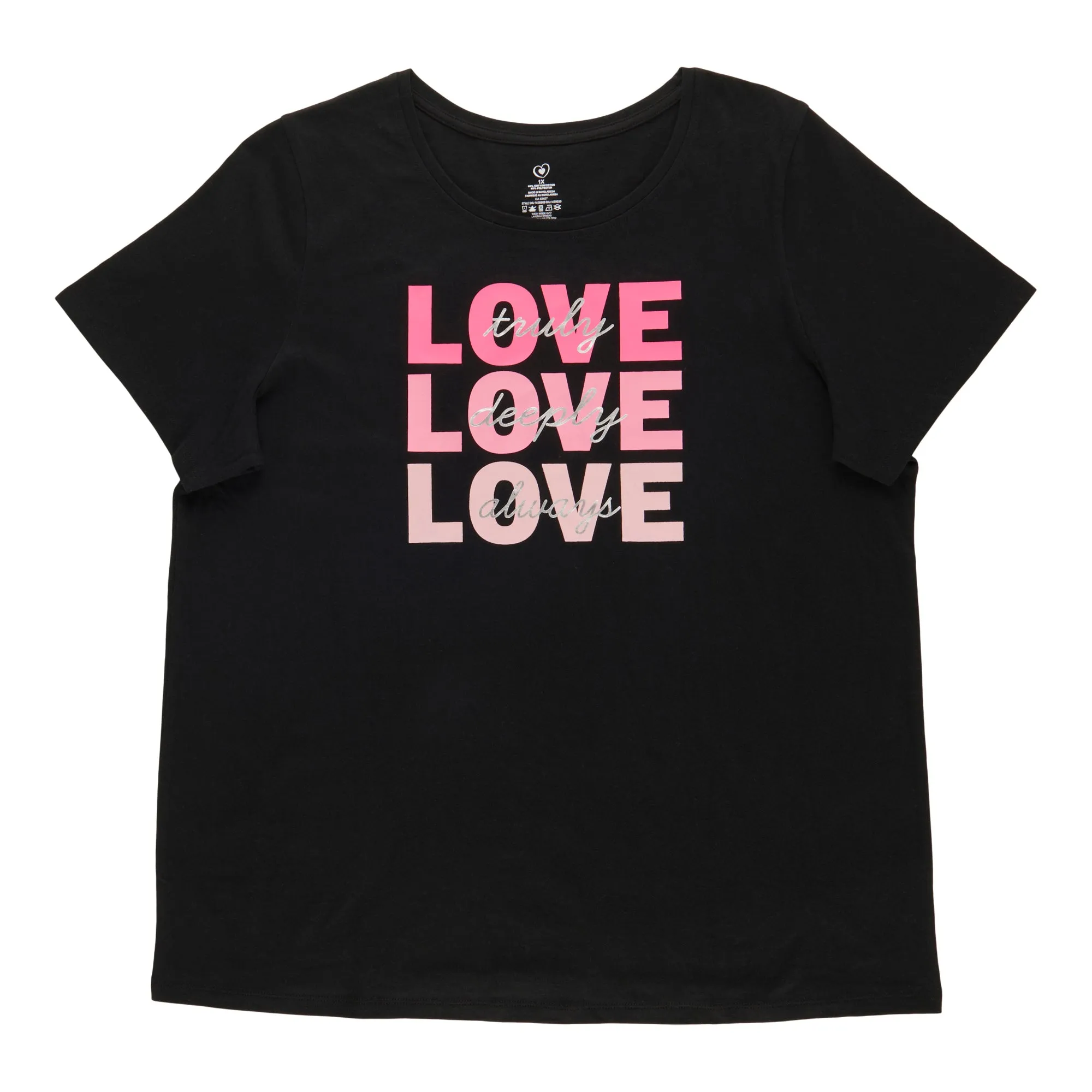 Women's Plus Valentine's Day Crew Neck Tees sold by Giant Tiger