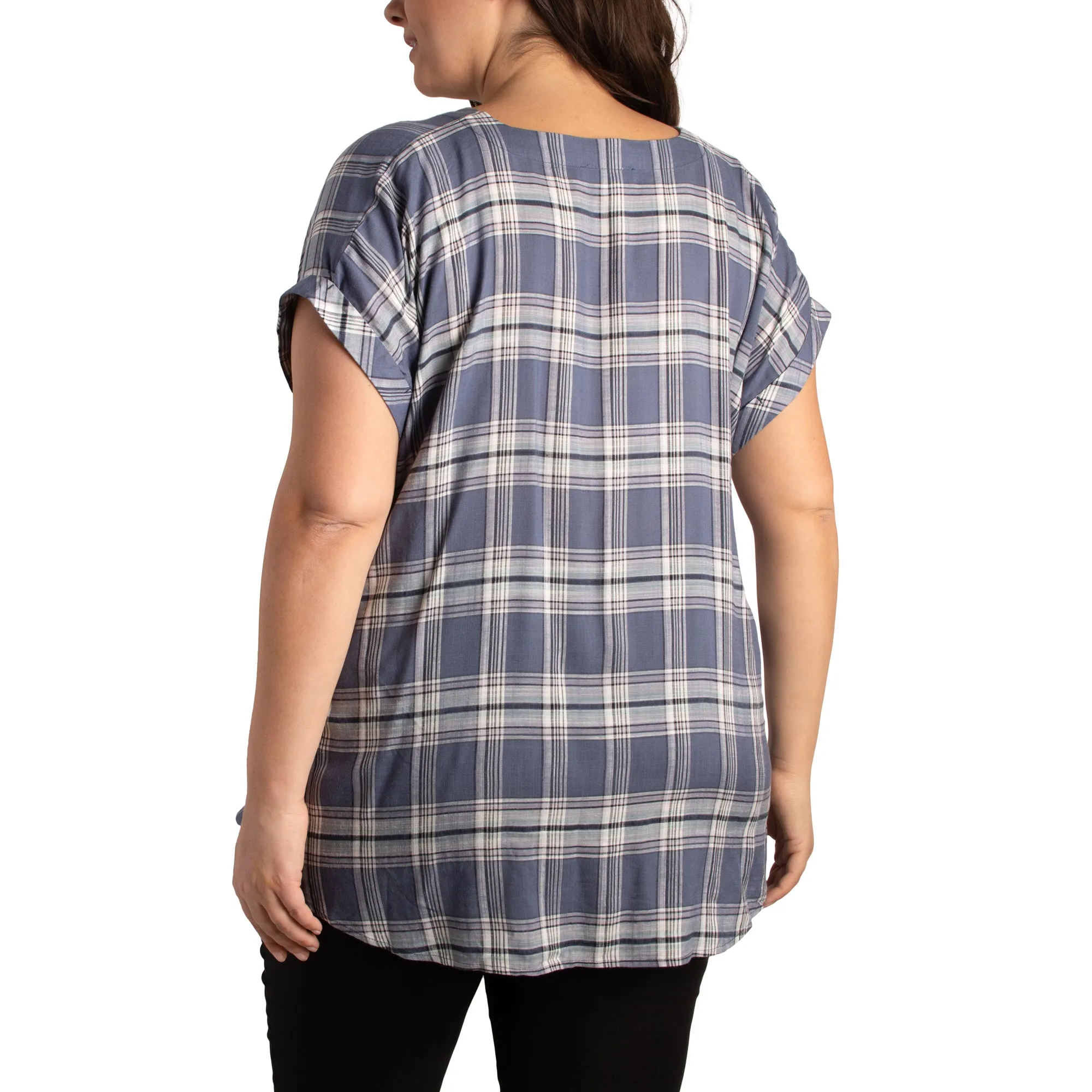 mySTYLE Women's Plus Plaid Knot Front Shirt sold by Giant Tiger product image thumbnail 2