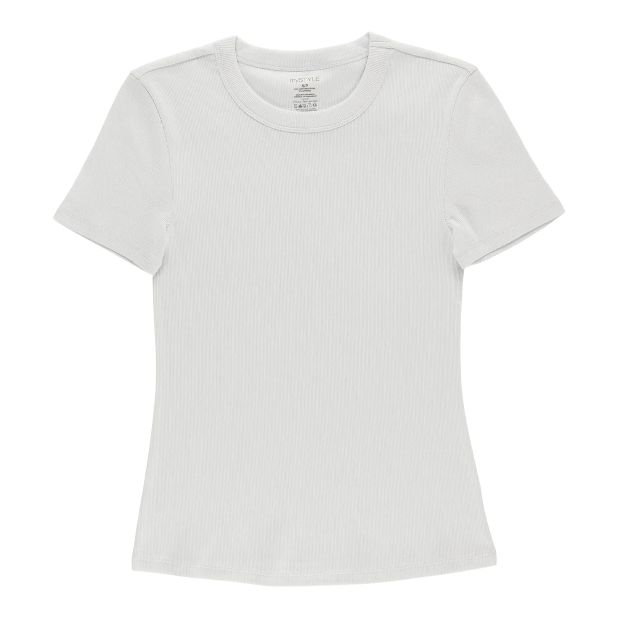 mySTYLE Women's Ribbed Crew Neck Tee sold by Giant Tiger