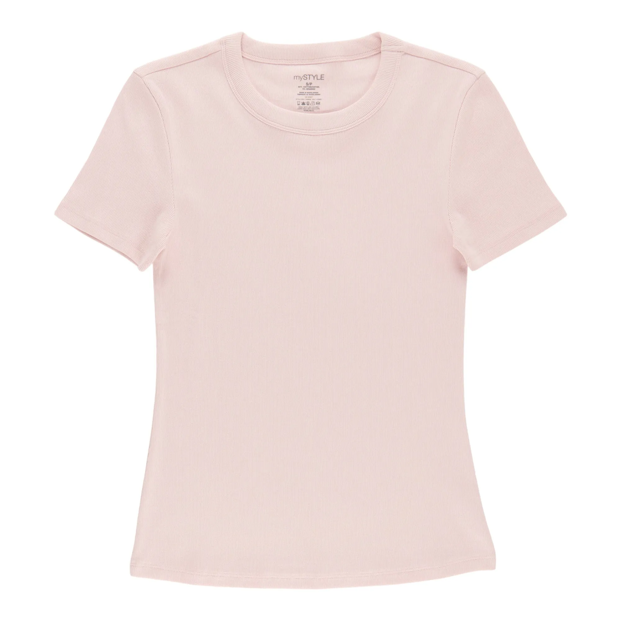 mySTYLE Women's Ribbed Crew Neck Tee sold by Giant Tiger product image thumbnail 2