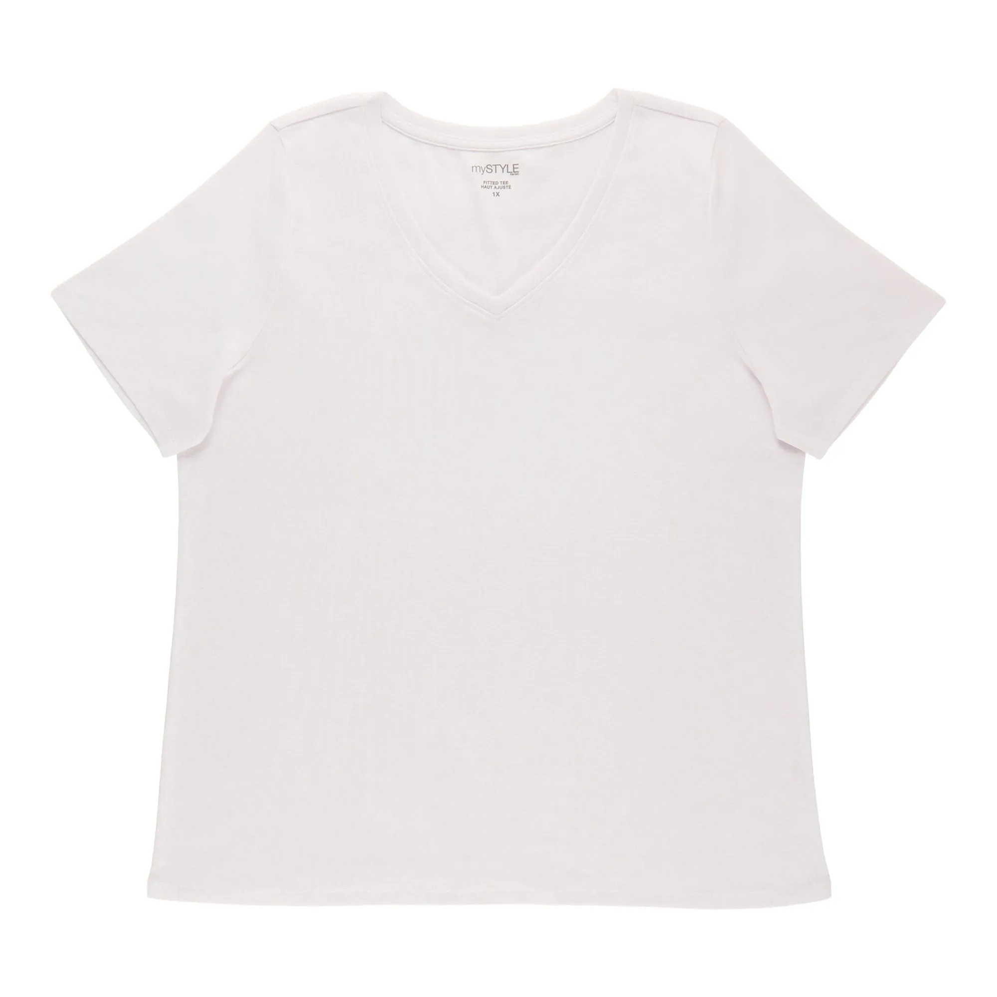 mySTYLE Women's Plus V-Neck Fitted Tee sold by Giant Tiger