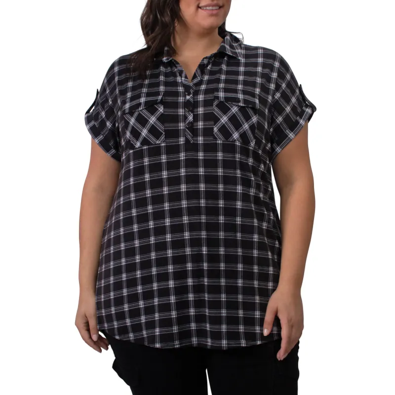 mySTYLE Women's Plus Plaid Top sold by Giant Tiger