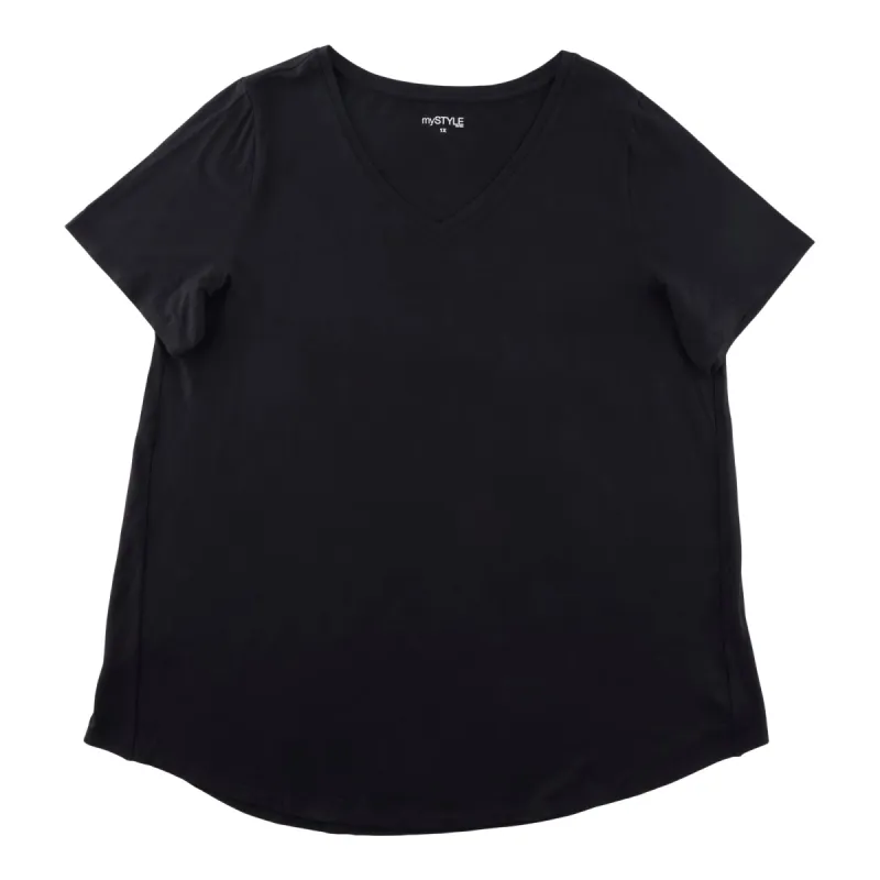 mySTYLE Women's Plus V-Neck Tunic Tee sold by Giant Tiger