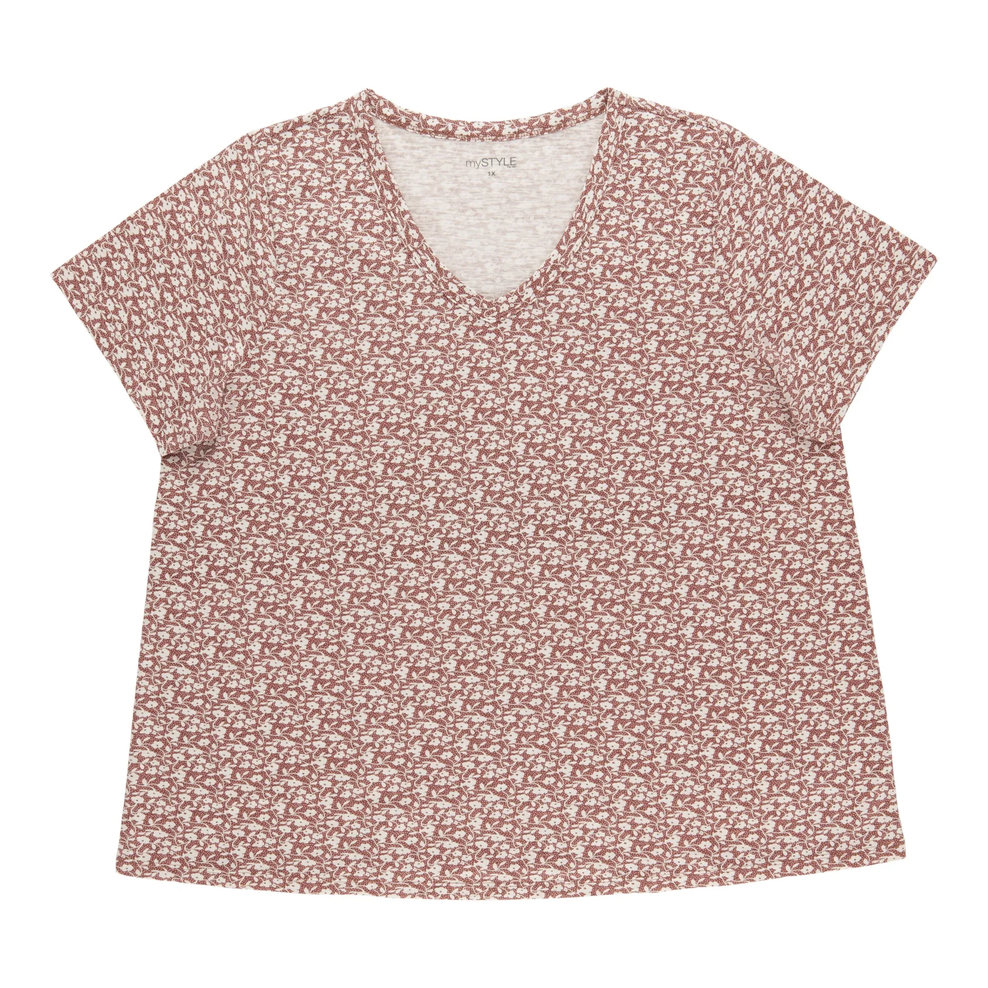 mySTYLE Women's Plus V-Neck Tee sold by Giant Tiger product image thumbnail 4