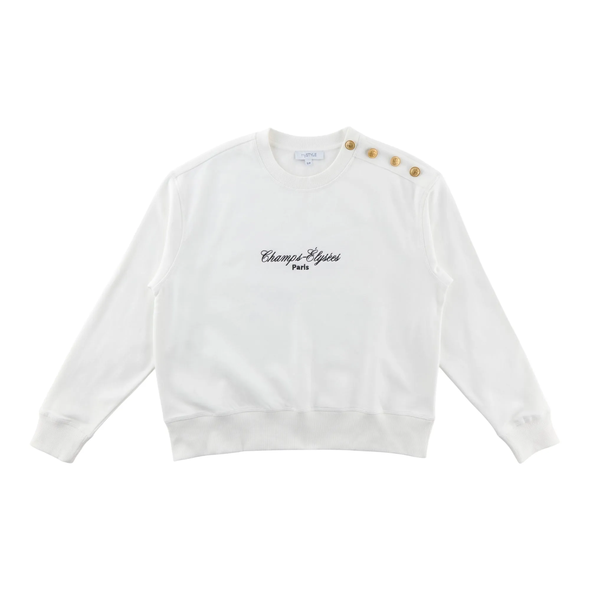 mySTYLE Women's Button Crew Neck Top sold by Giant Tiger