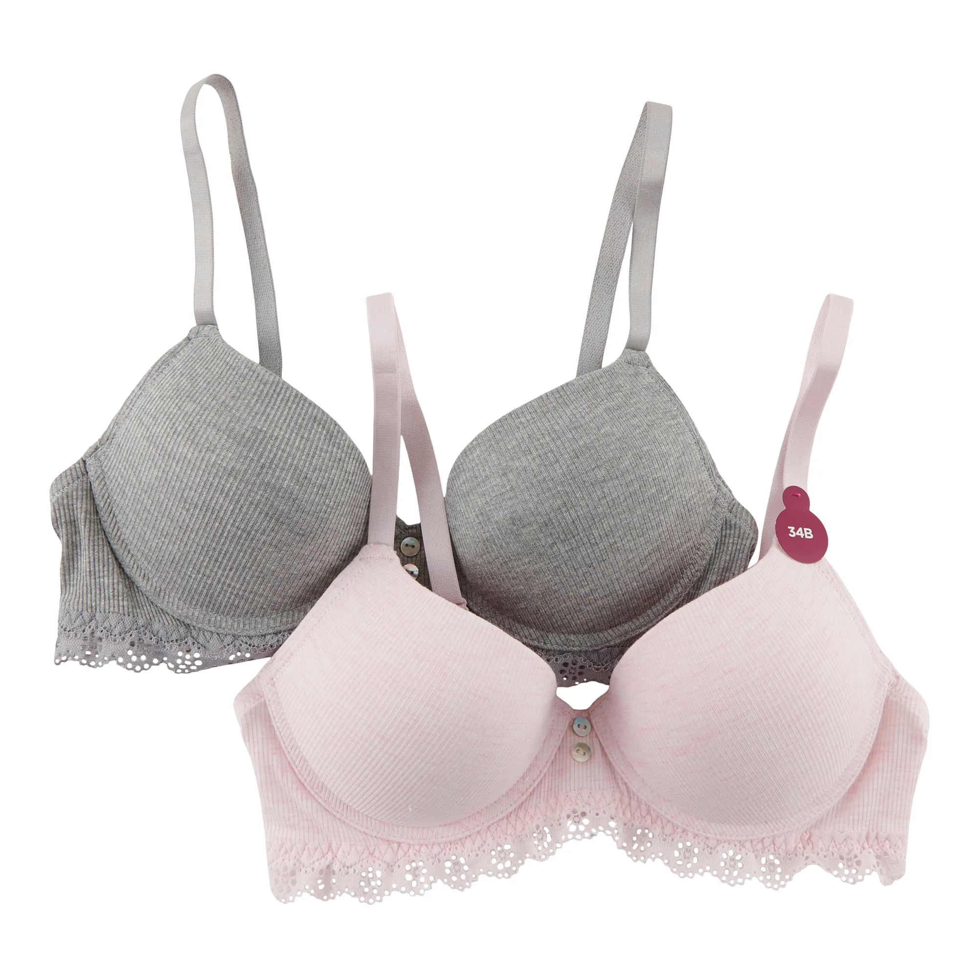 Carisma Women's Ribbed Bra, 2-Pack sold by Giant Tiger