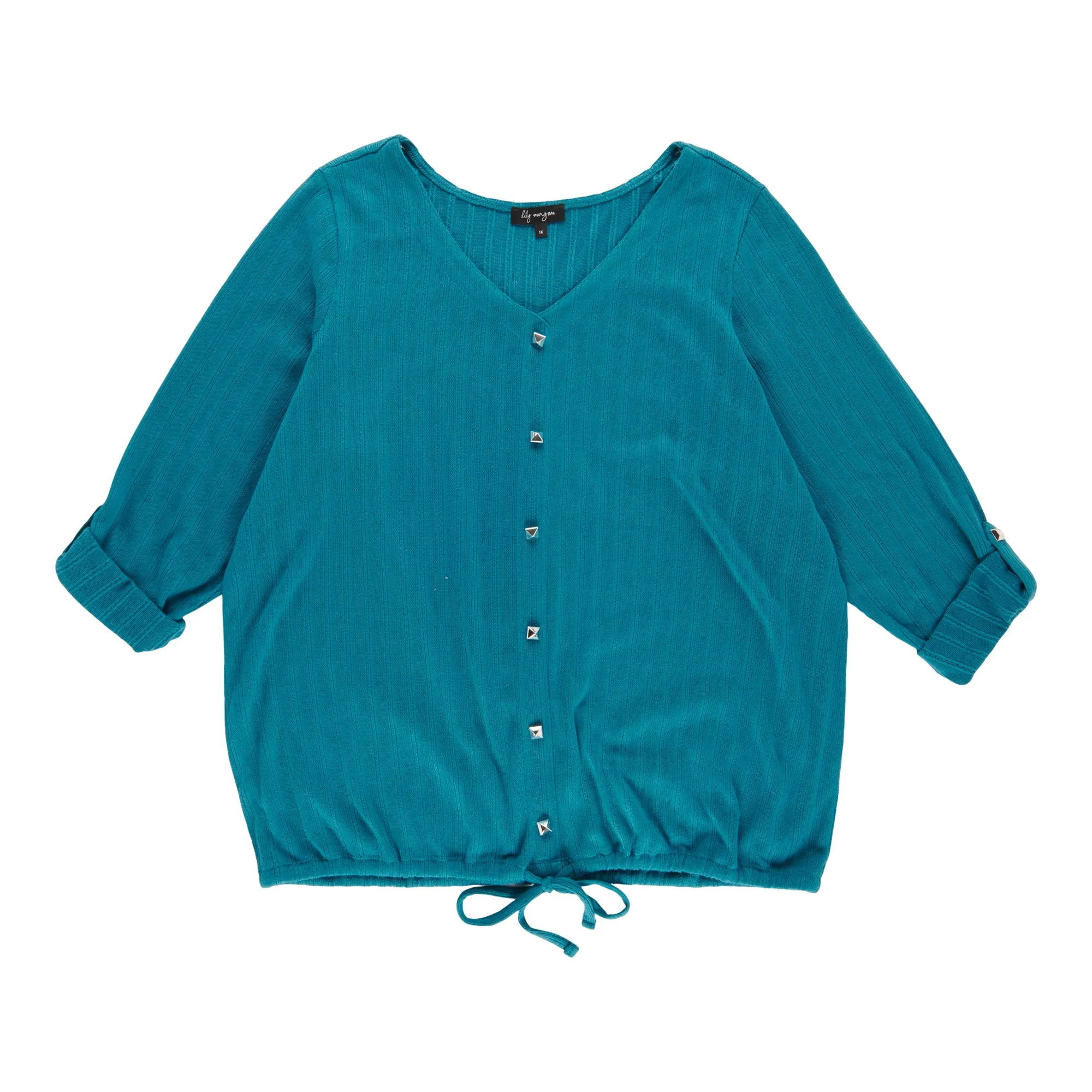 lily morgan Women's Plus Top with Rolled Tabs sold by Giant Tiger product image thumbnail 4