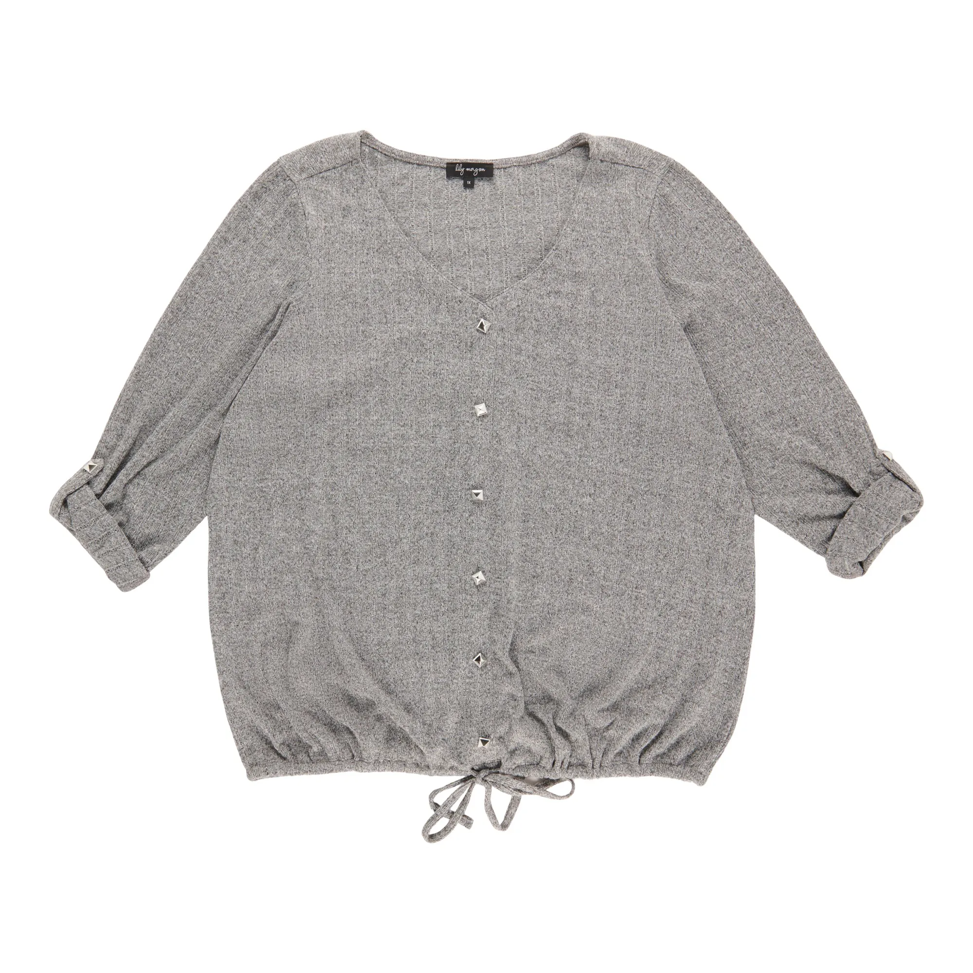 lily morgan Women's Plus Top with Rolled Tabs sold by Giant Tiger