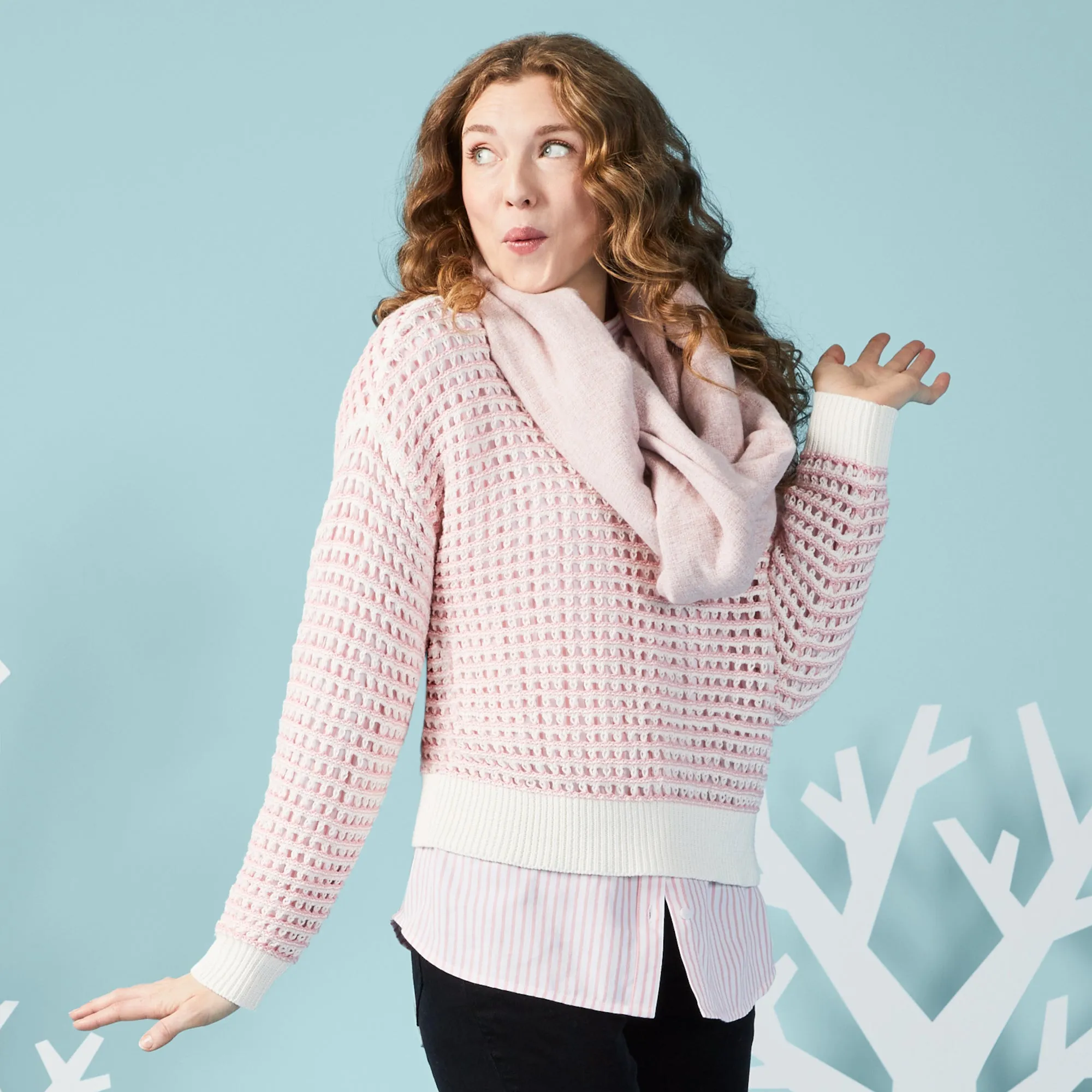 mySTYLE Women's Two Tone Mesh Sweater sold by Giant Tiger product image thumbnail 2