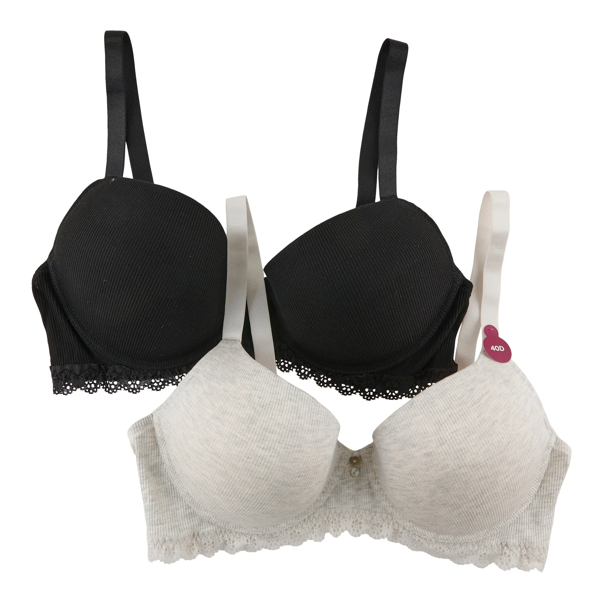 Carisma Women's Plus Ribbed Bra, 2-Pack sold by Giant Tiger product image thumbnail 2