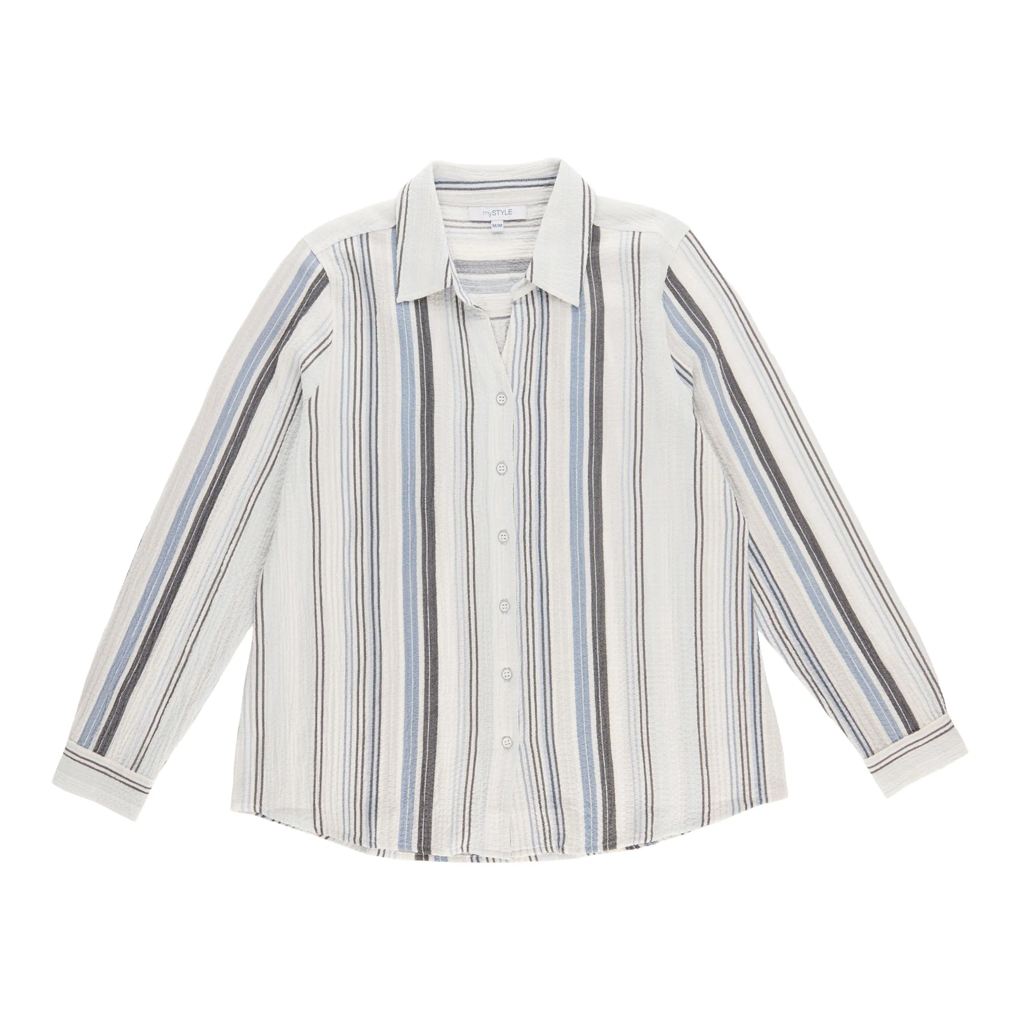 mySTYLE Women's Crinkle Button-Up Shirt sold by Giant Tiger