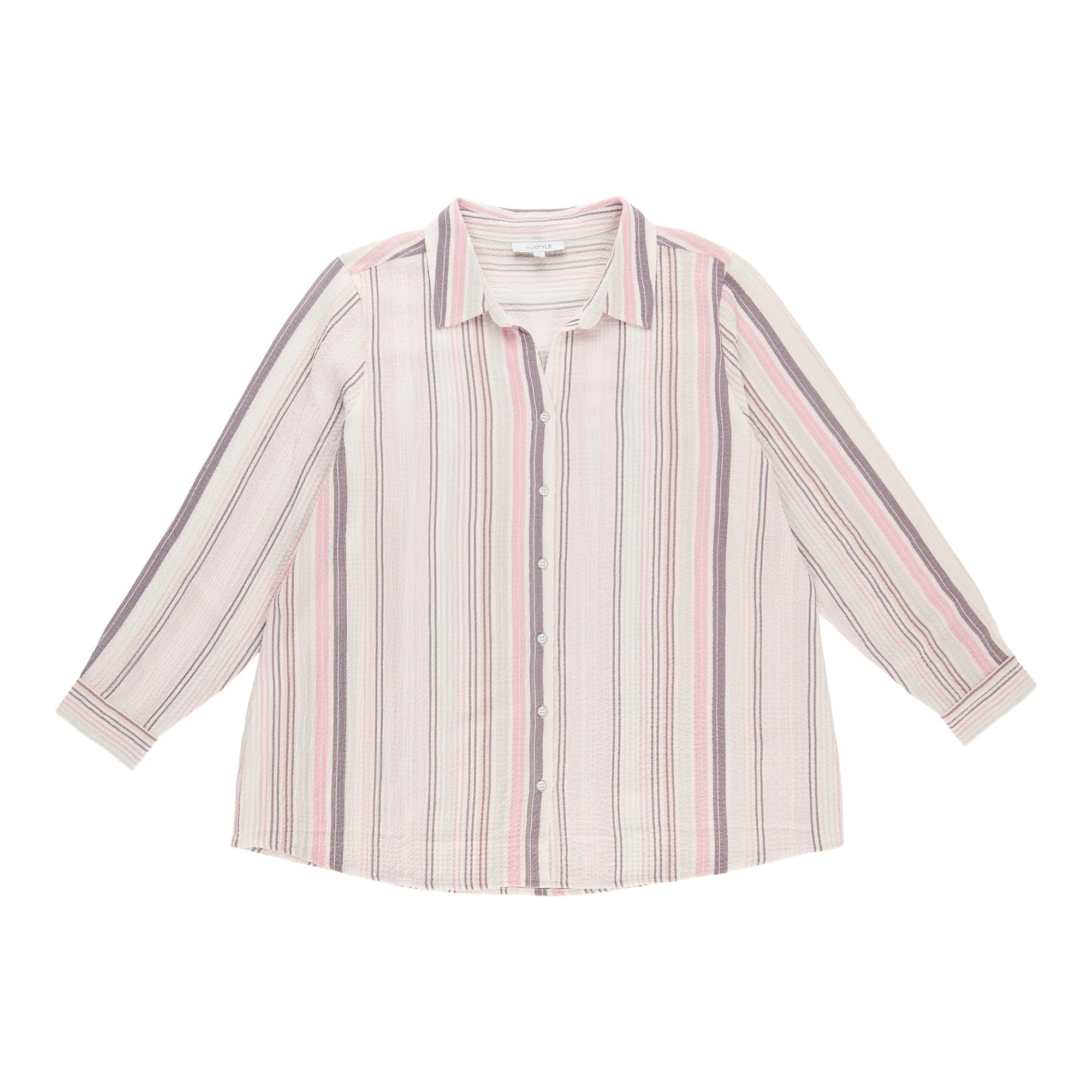 mySTYLE Women's Plus Crinkle Button-Up Shirt sold by Giant Tiger product image thumbnail 2