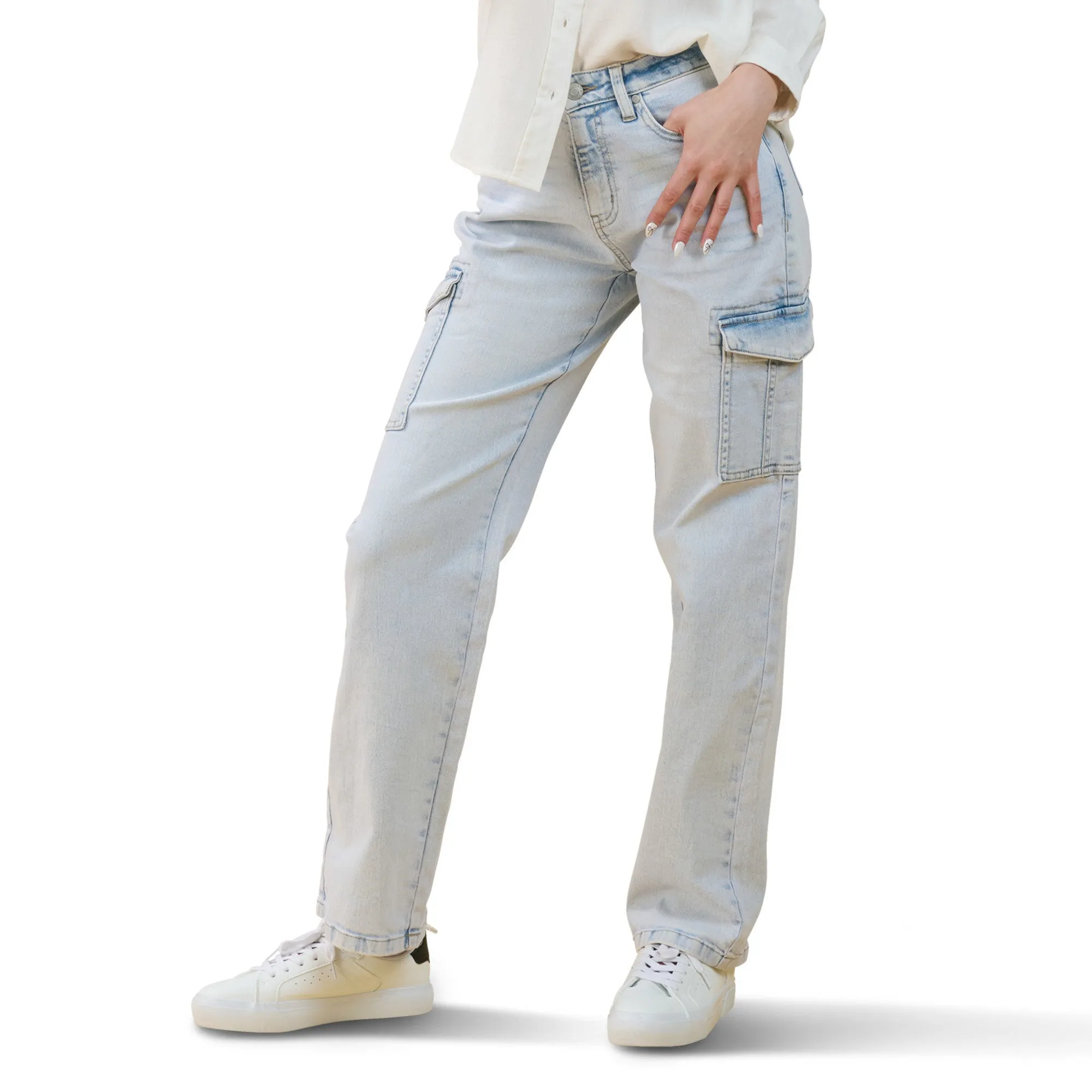 mySTYLE Women's Denim Cargo Pants sold by Giant Tiger