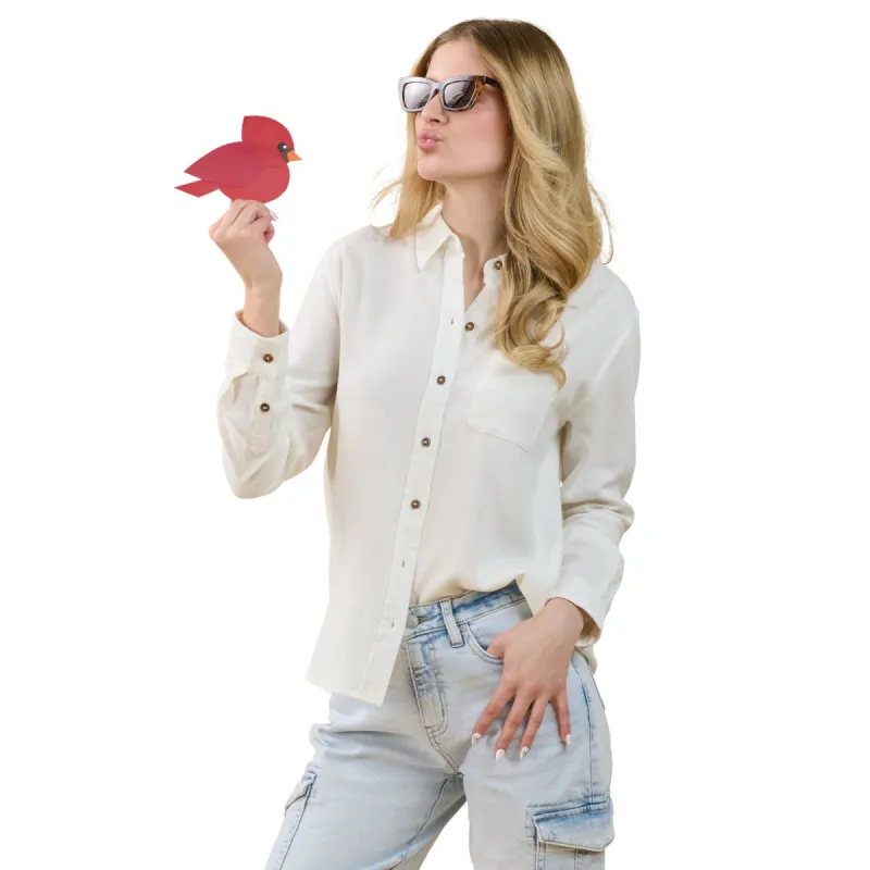 mySTYLE Women's Linen Button-Up Shirt sold by Giant Tiger