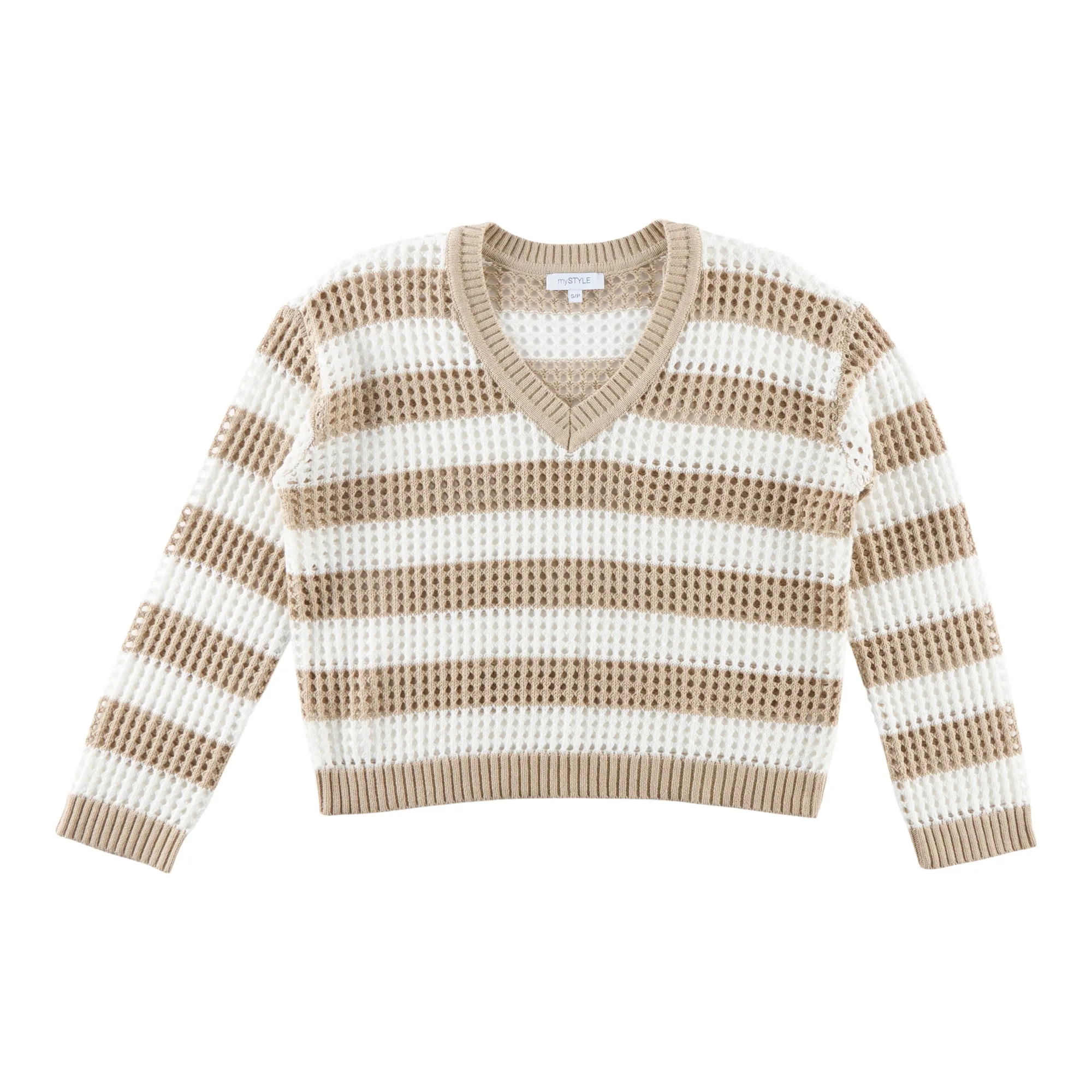 mySTYLE Women's Striped V-Neck Sweater sold by Giant Tiger