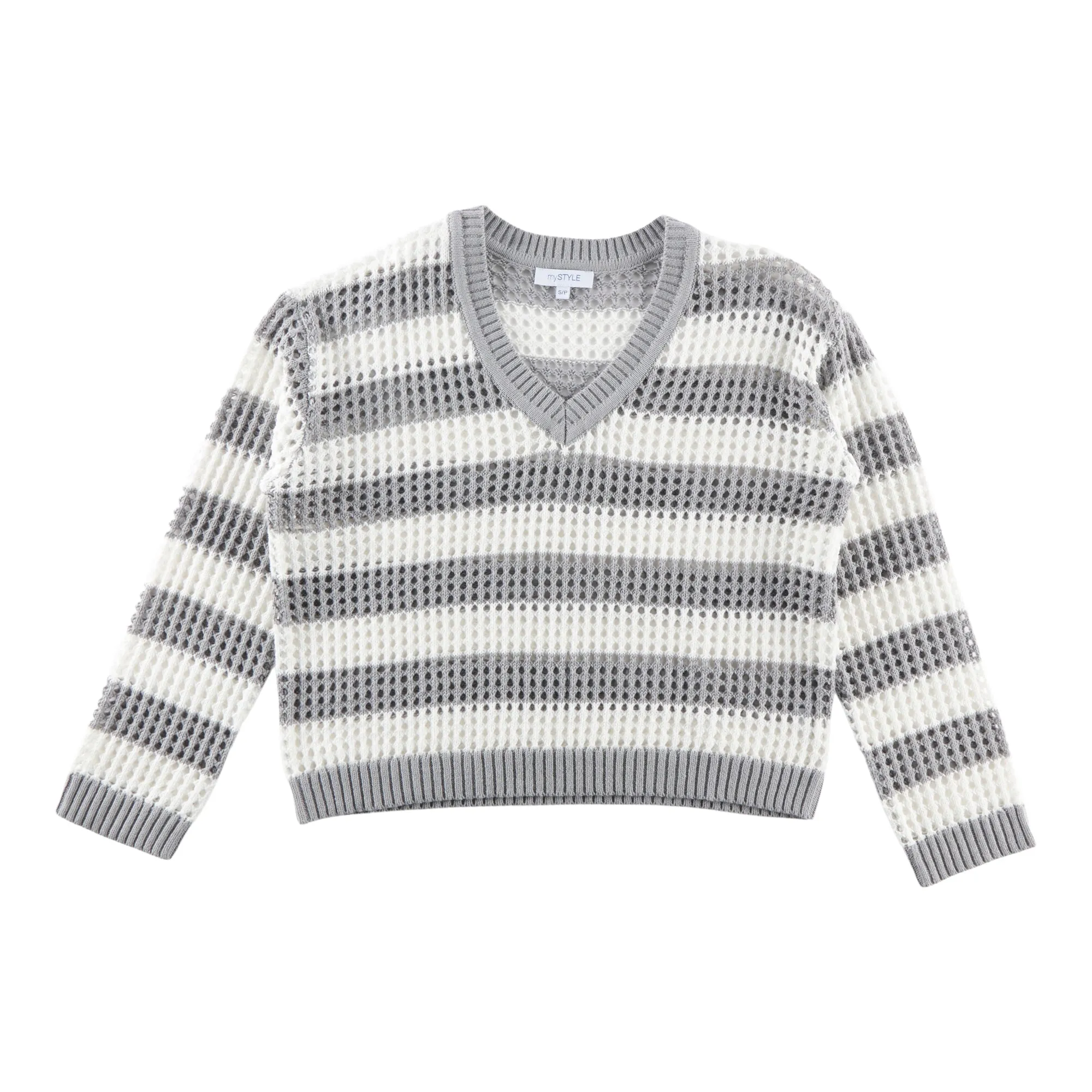 mySTYLE Women's Striped V-Neck Sweater sold by Giant Tiger product image thumbnail 3