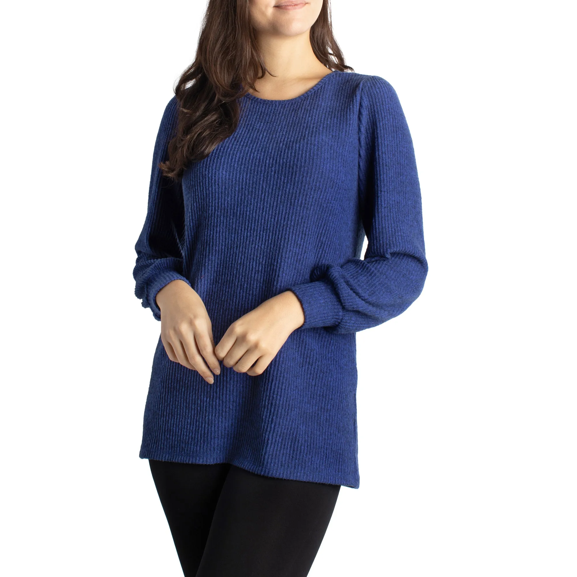 lily morgan Women's Ribbed Textured Long Sleeve Scoop Neck Top sold by Giant Tiger product image thumbnail 3