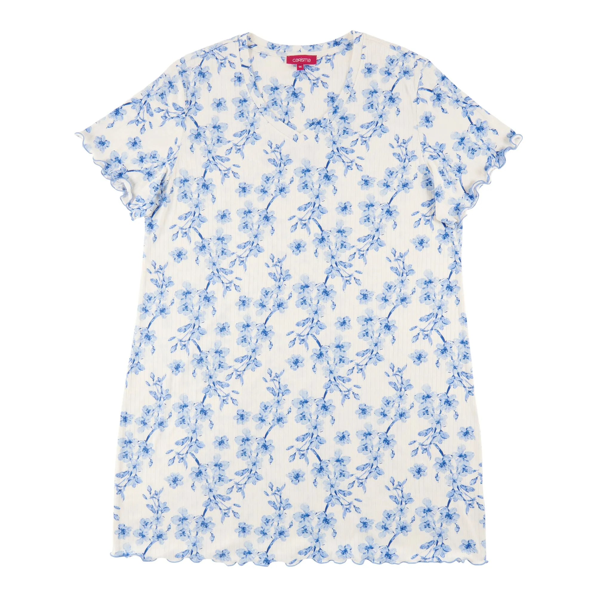 Carisma Women's Plus Ribbed Short Sleeve Sleepshirt sold by Giant Tiger product image thumbnail 2